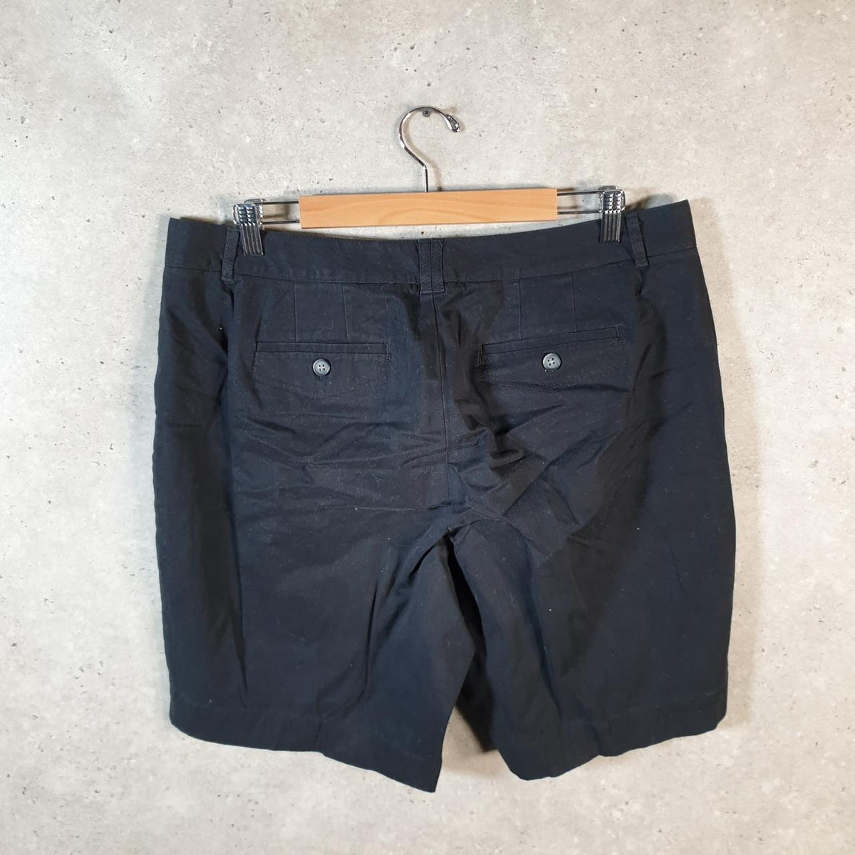 Vintage Dockers Chino Shorts Jorts Cargo Womens W36 Black Baggy Cotton