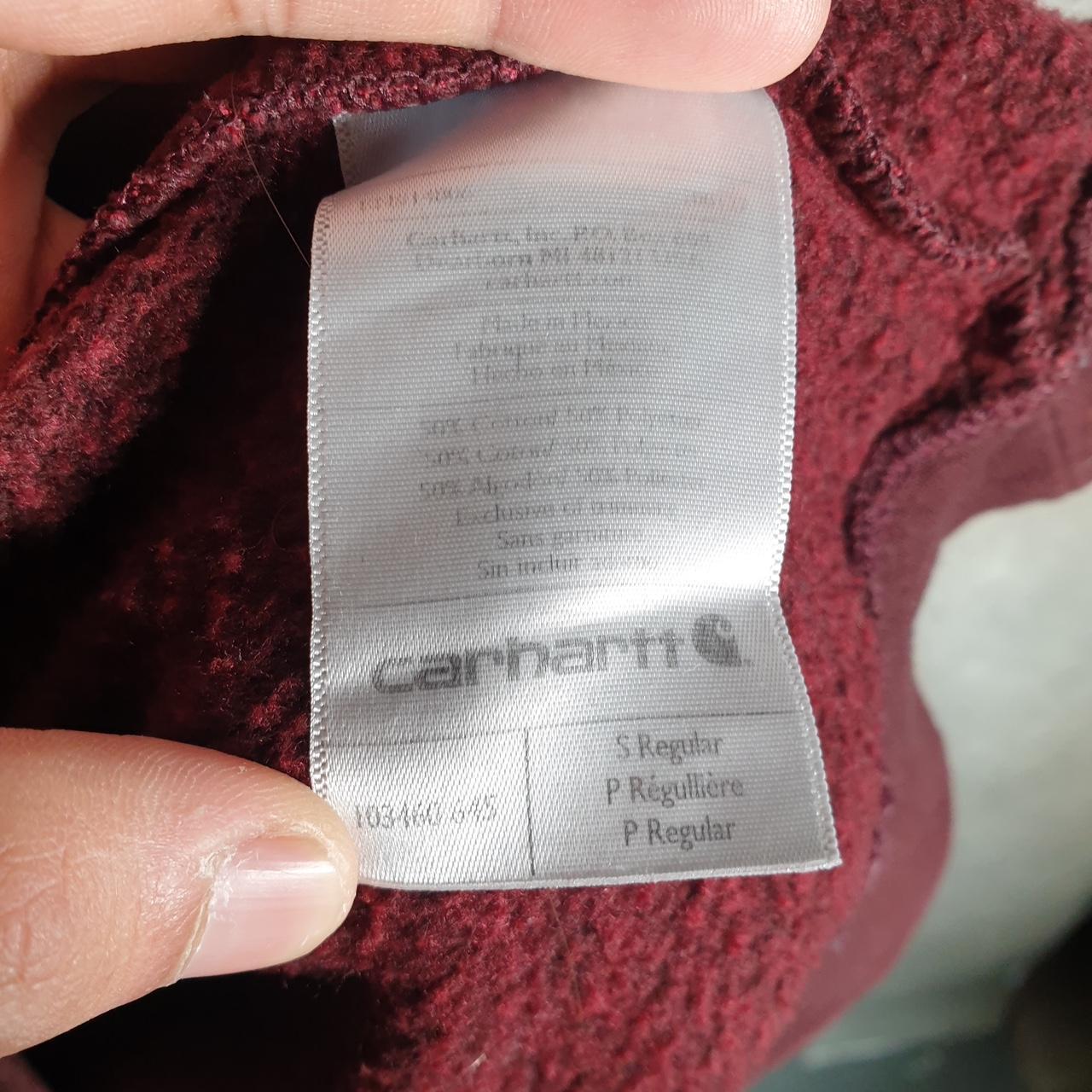 Vintage Carhartt Rain Defender Hoodie Men’s Small Burgundy Red Pullover Blank USA Original Fit Big Fish Vintage