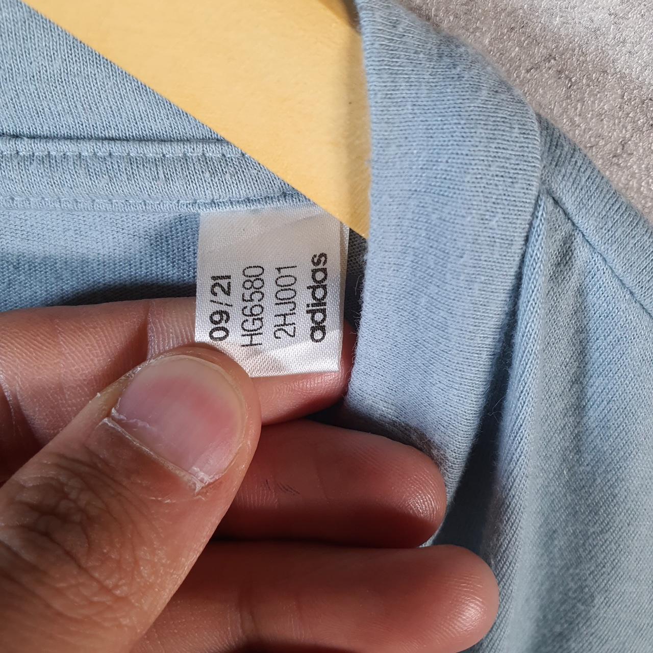 Vintage Adidas Spellout T Shirt Men’s Medium Blue Three Stripes Logo Athletic