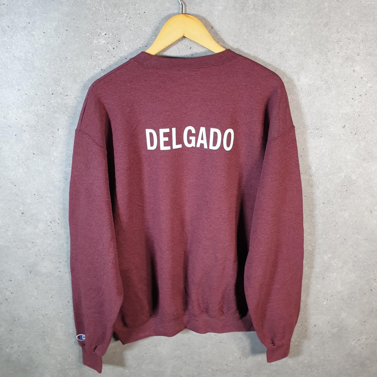 Vintage Champion Sweatshirt Men’s Large Burgundy USA Pullover Ozarks College Cheer