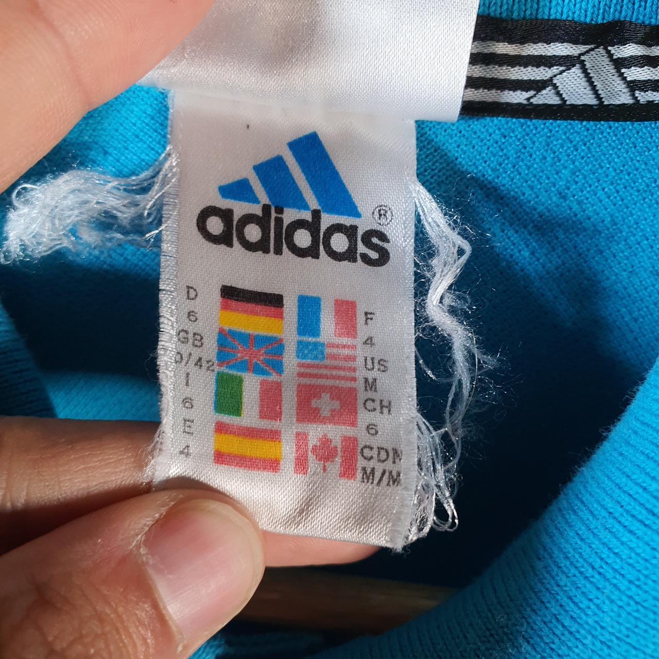 Vintage Adidas Polo Shirt Shirt Shirt Men’s Medium Blue Three Stripes Logo Athletic