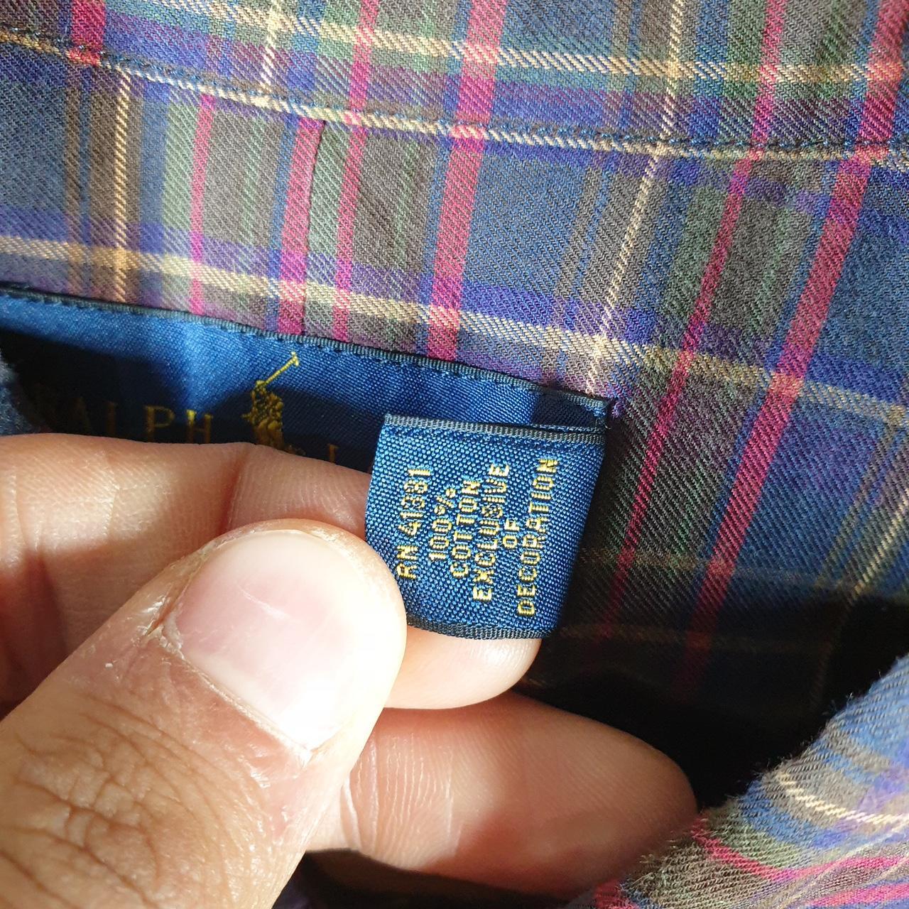 Vintage Ralph Lauren Button Down Shirt Men’s XL Burgundy Checkered Cotton Pony