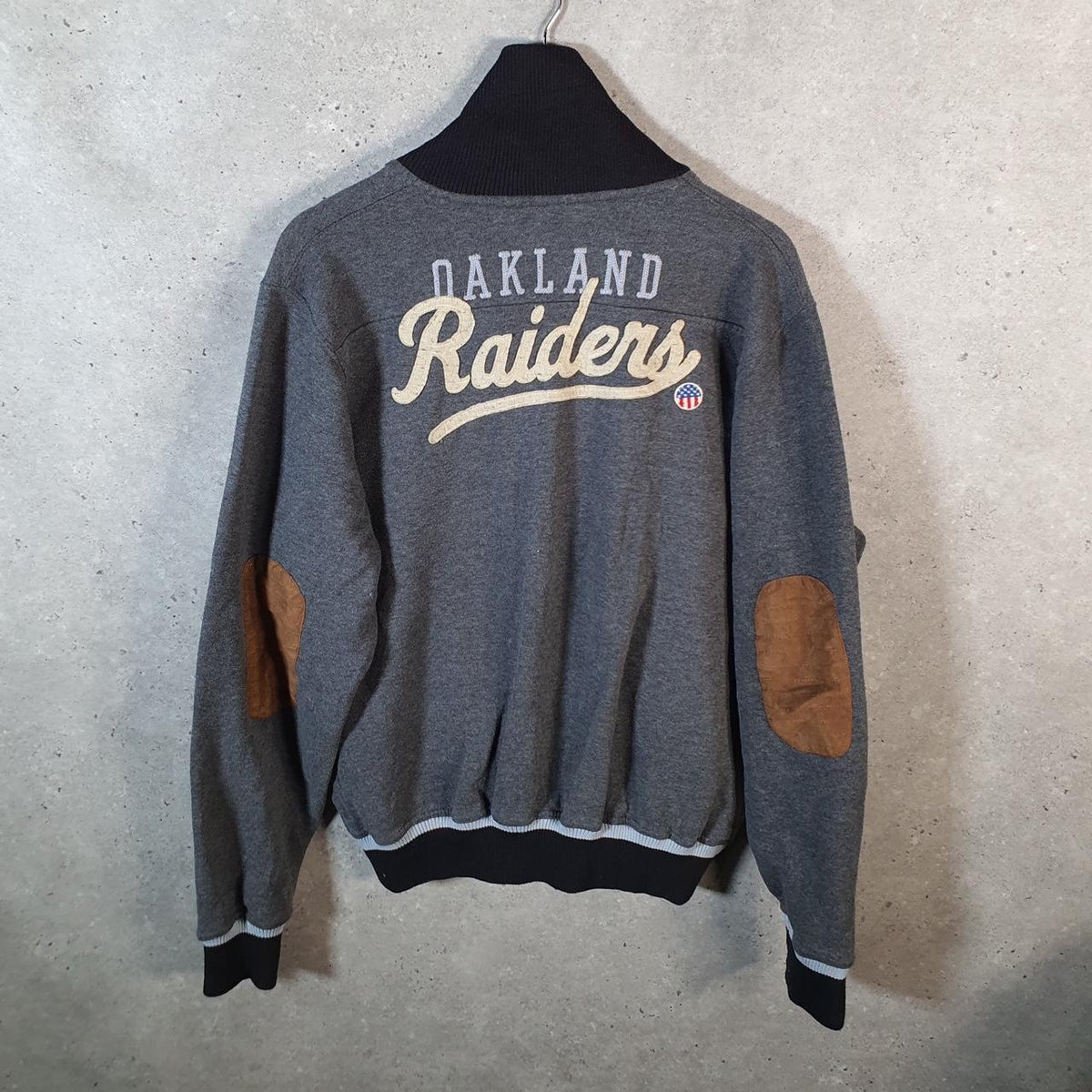 Vintage NFL Oakland Raiders Cardigan Embroidered Men’s Medium Grey Pro Sport USA