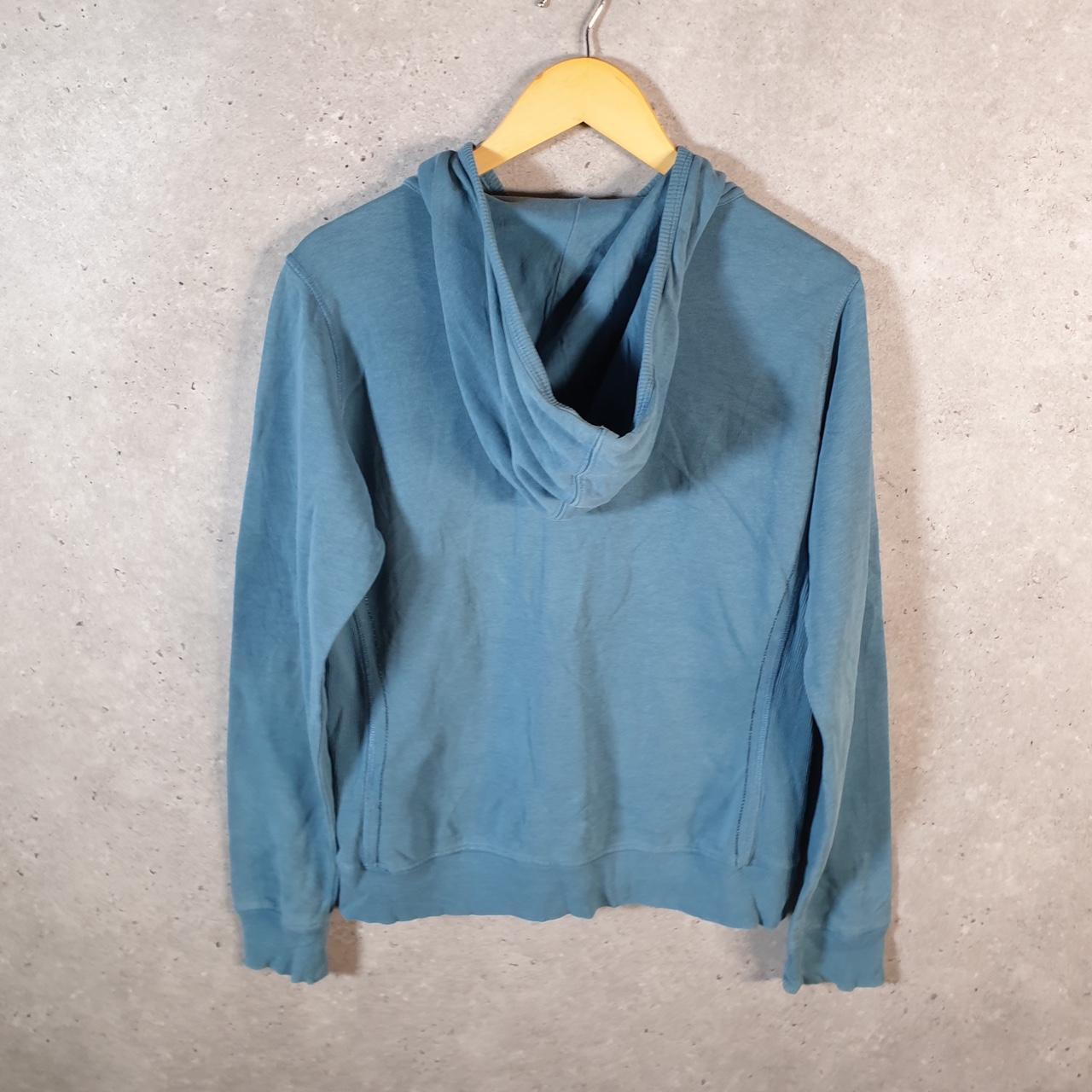 Vintage Champion Hoodie Womens Medium Blue Spellout Logo Pullover