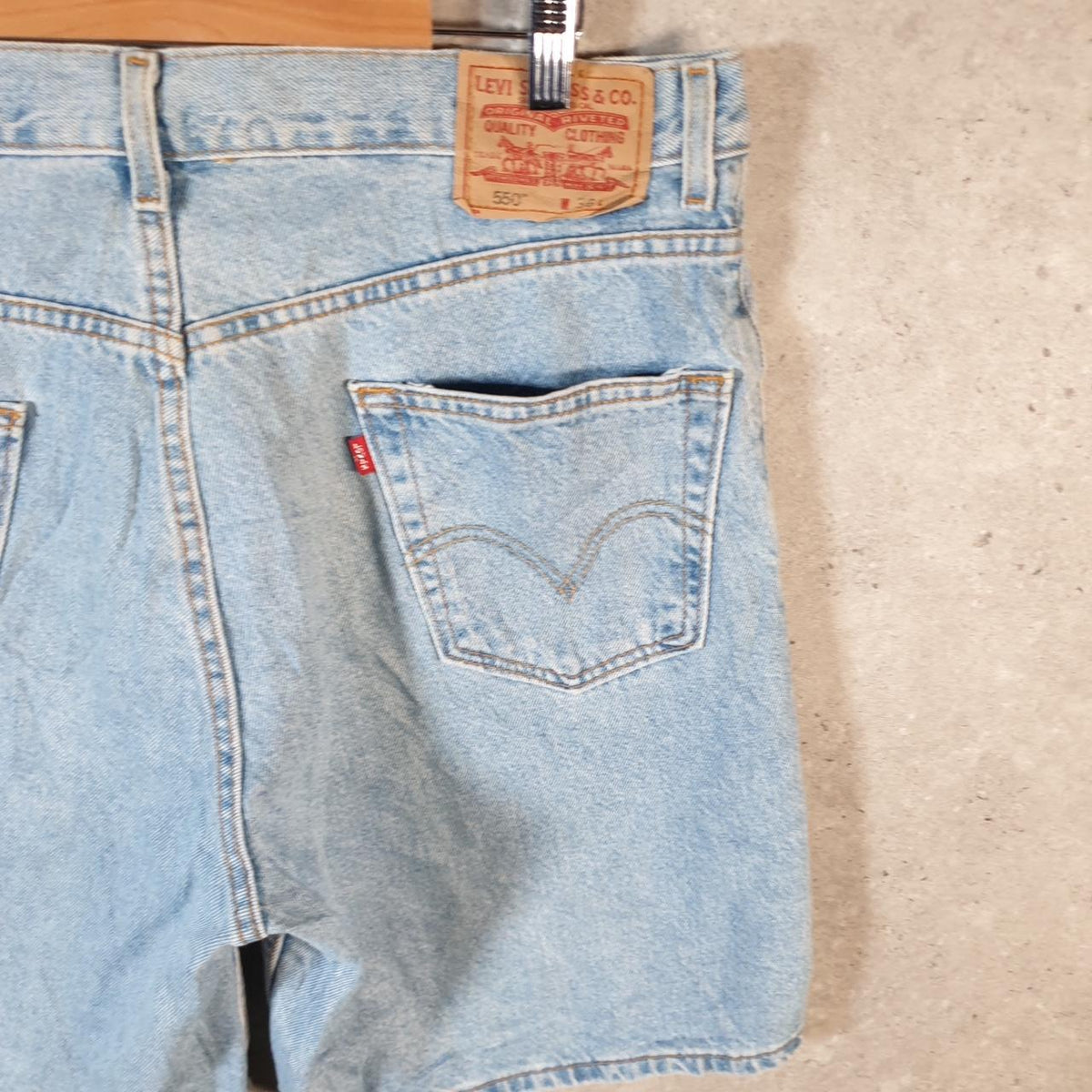 Vintage Levi’s 550 Baggy Shorts Jorts Cargo Mens W36 Blue Relaxed Denim