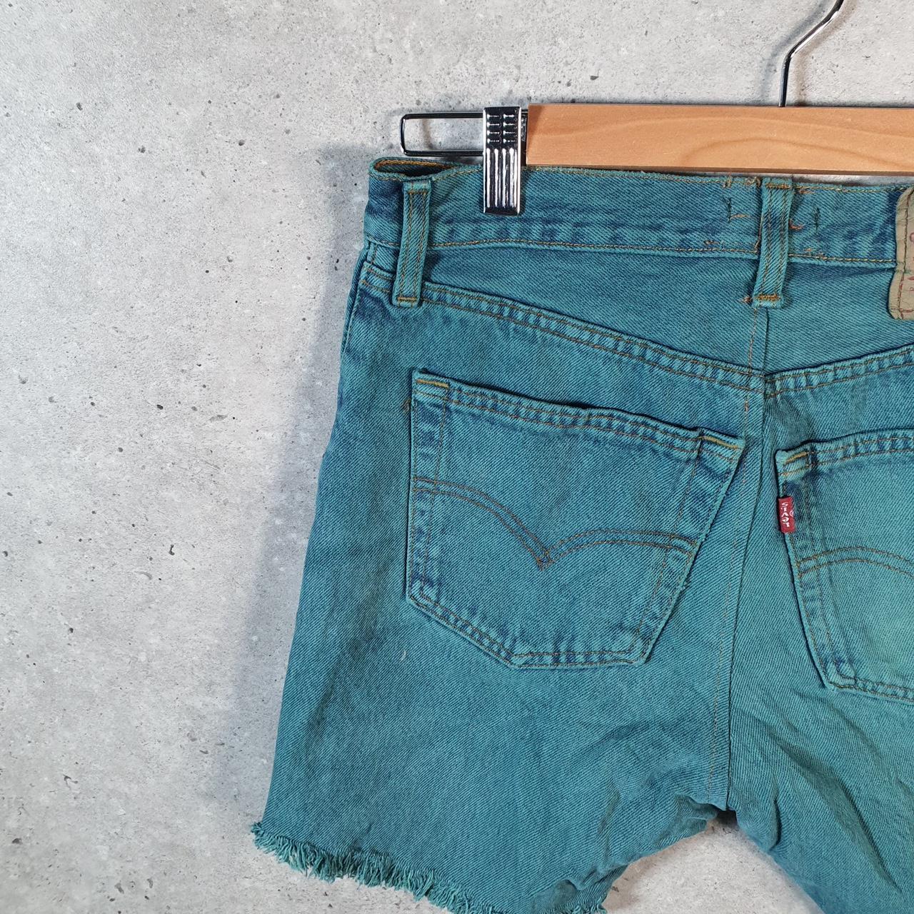 Vintage Levi’s 501 Cut Off Baggy Shorts Jorts Cargo Womens W28 Blue Relaxed Denim A4474
