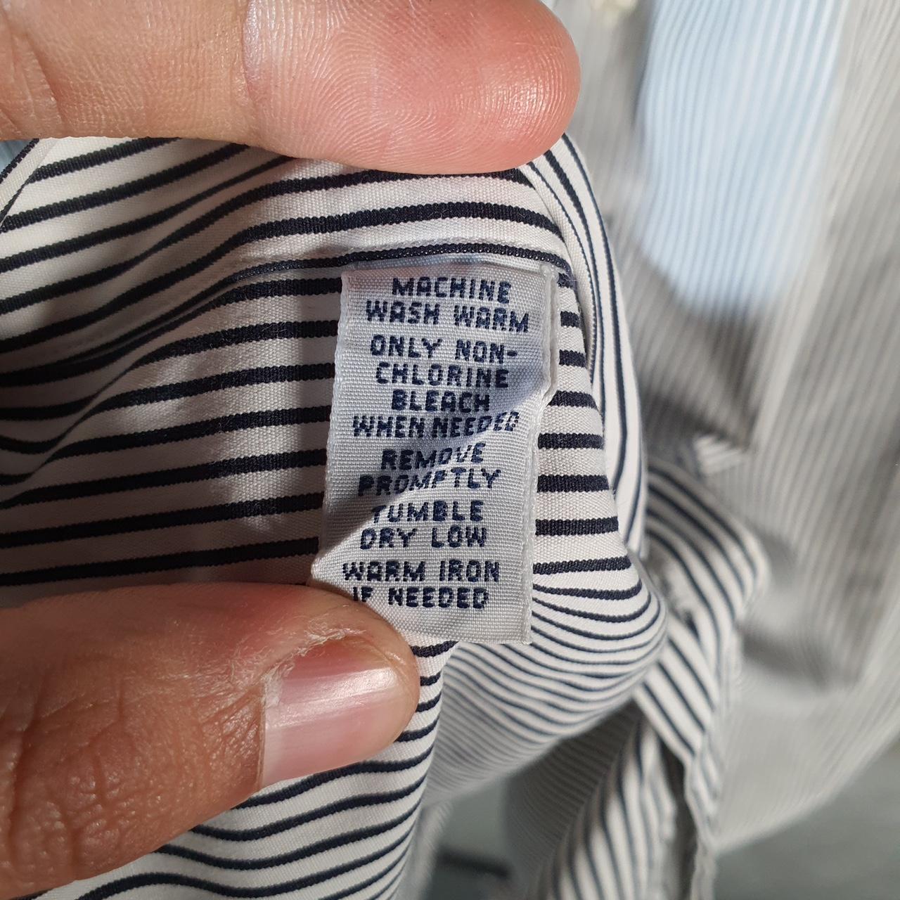 Vintage Ralph Lauren Button Down Shirt Men’s 2XL Grey Striped Bradford Classic Fit Pony
