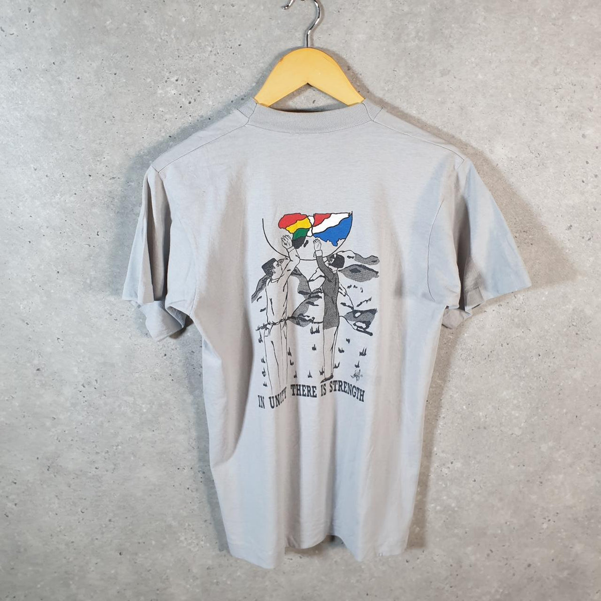 Vintage Screen Stars BSA James Madison Uni 90s USA Single Stitch T Shirt Men’s Medium Grey C8897
