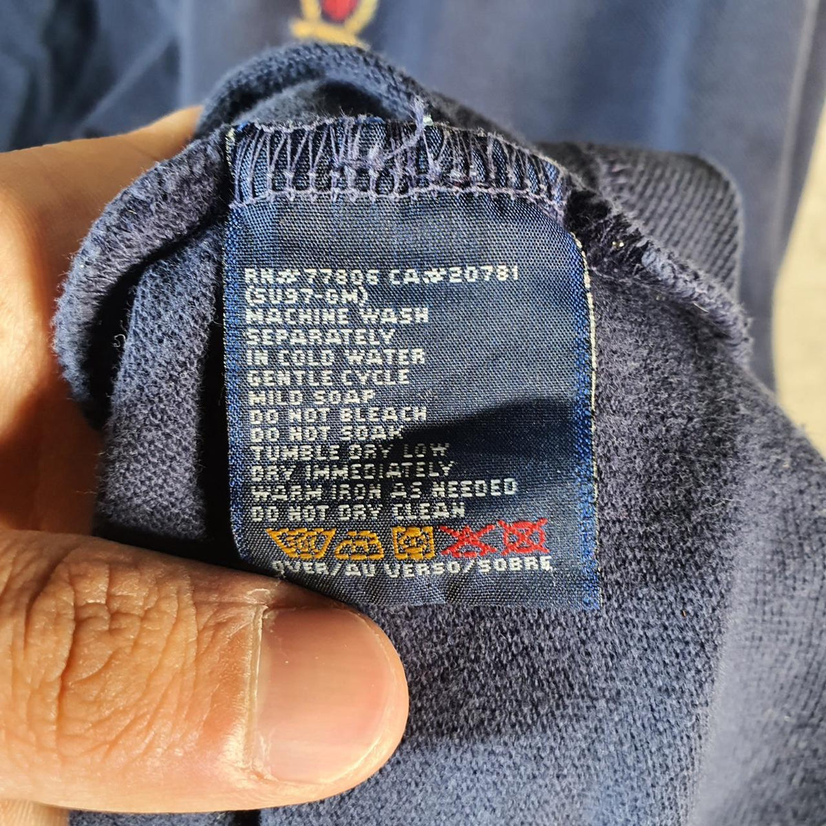 Vintage Tommy Hilfiger Polo Shirt Men’s 2XL Navy Blue Classic Fit Embroidered Logo
