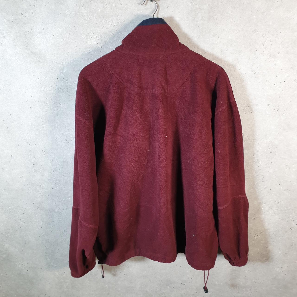 Vintage Champion 1/4 Zip Fleece Pullover Sweatshirt Mens XL Burgundy Embroidered Logo