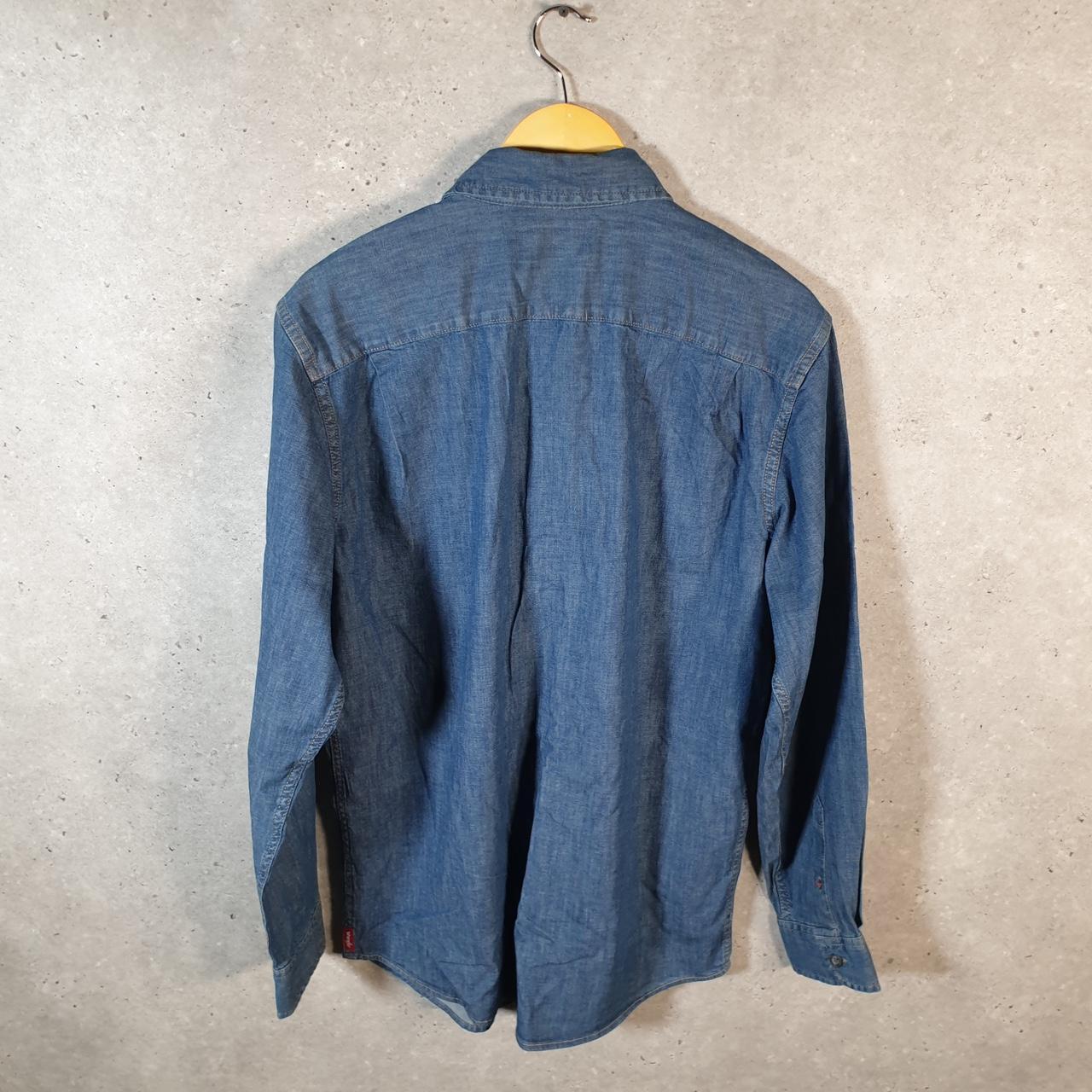 Vintage Wrangler Denim Jean Trucker Shirt Mens Medium Blue Button