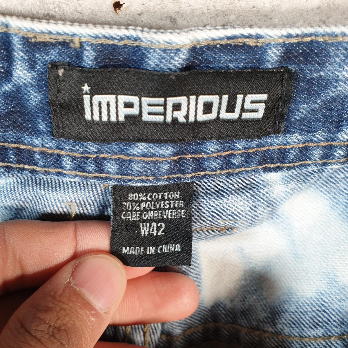 Vintage Imperious Distressed Y2K Hip Hop Jorts Shorts Mens W42 Blue Denim USA