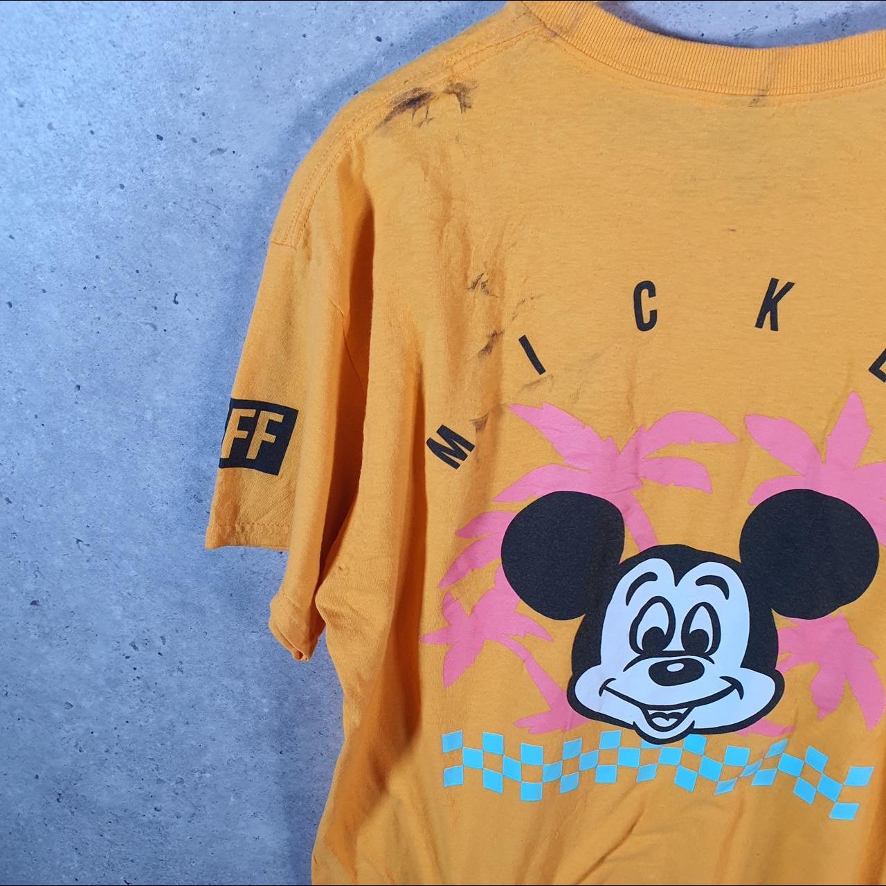 Vintage Disney Land Mickey Mouse T Shirt Men’s Large Orange Logo Graphic Cartoon