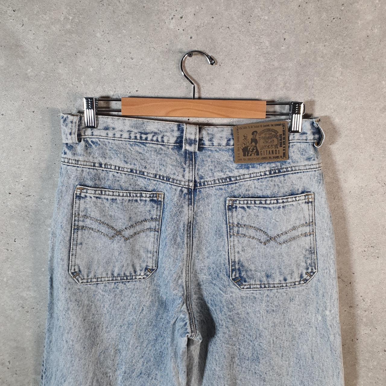 Vintage Gitano S. Stratton Sheriff Baggy Y2K Hip Hop Jeans Mens W33 Blue Embroidered Denim Big Fish Vintage