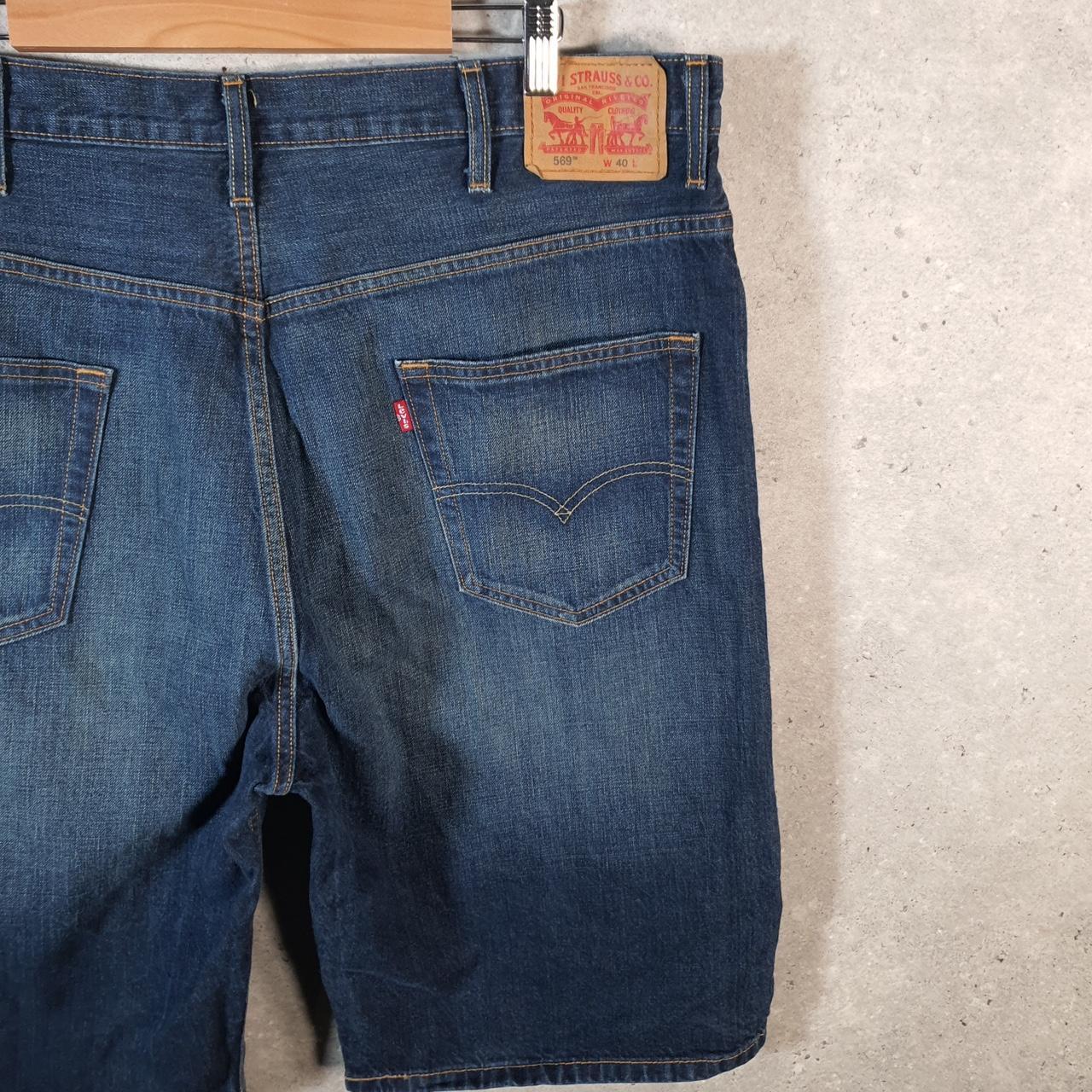 Vintage Levi’s 569 Baggy Shorts Jorts Cargo Mens W40 Blue Relaxed Denim