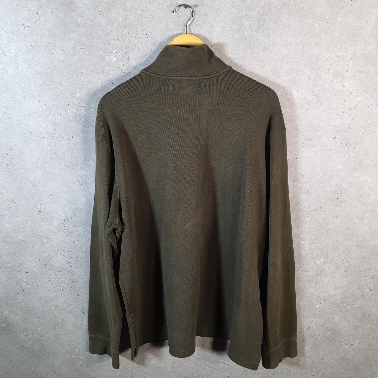 Vintage Ralph Lauren Polo 1/4 Zip Sweatshirt Men’s 2XL Khaki Green Pullover Pony C8838