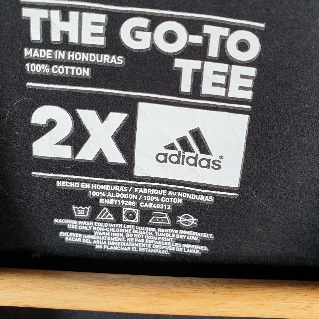 Vintage Adidas Go Tee T Shirt Shirt Womens 2XL Black Three Stripes Logo Athletic