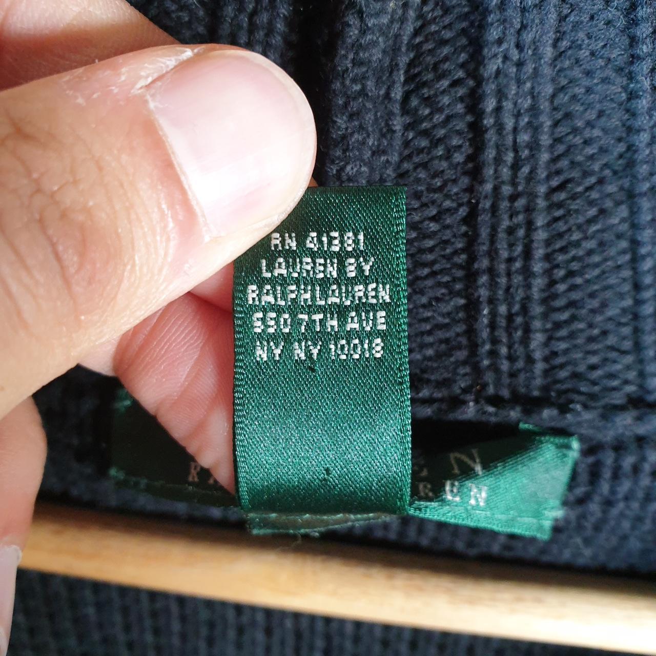 Vintage Ralph Lauren Polo Knit Sweater Womens Medium Black Cotton Pullover