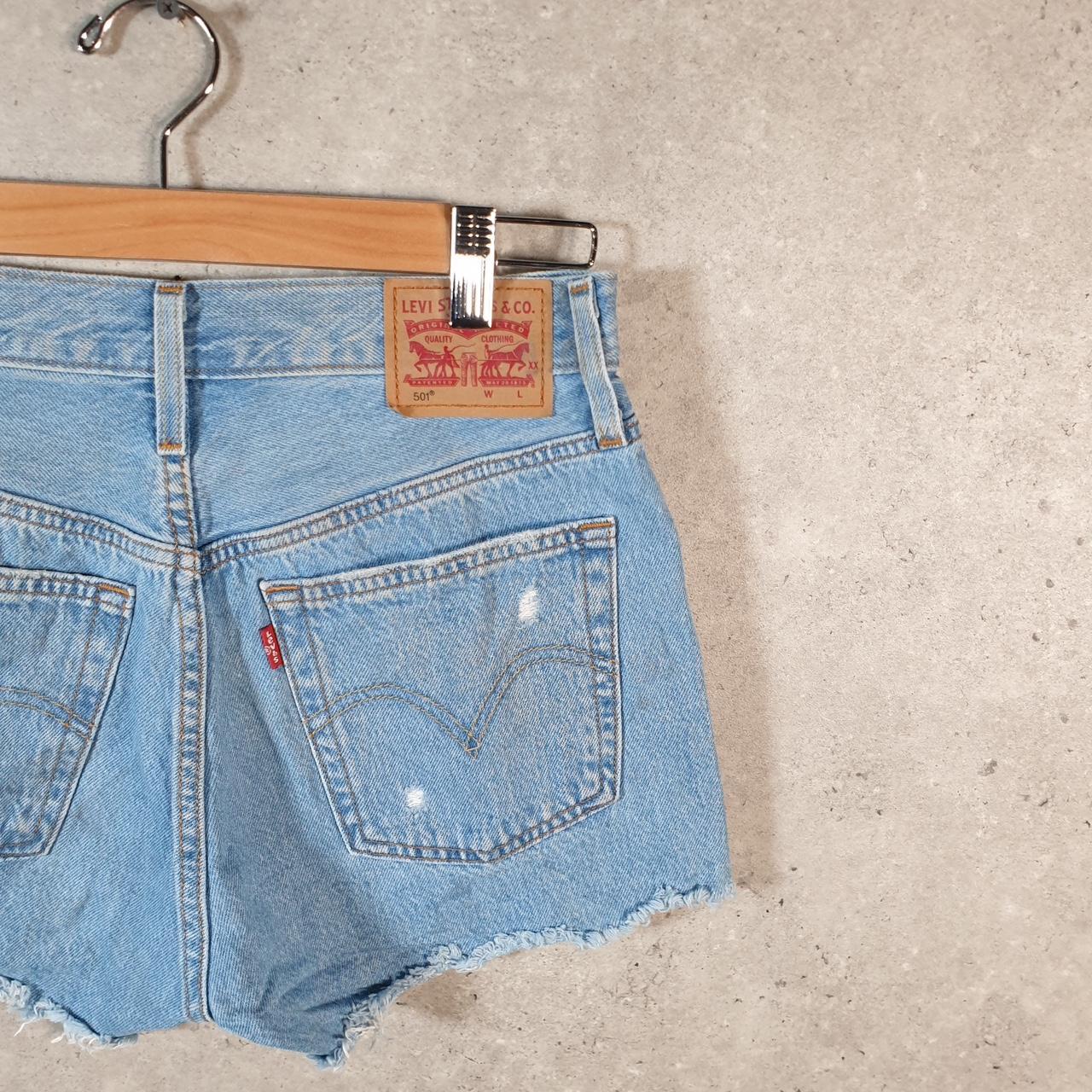 Vintage Levi’s 501 Cut Off Baggy Shorts Jorts Cargo Womens W25 Blue Relaxed Denim