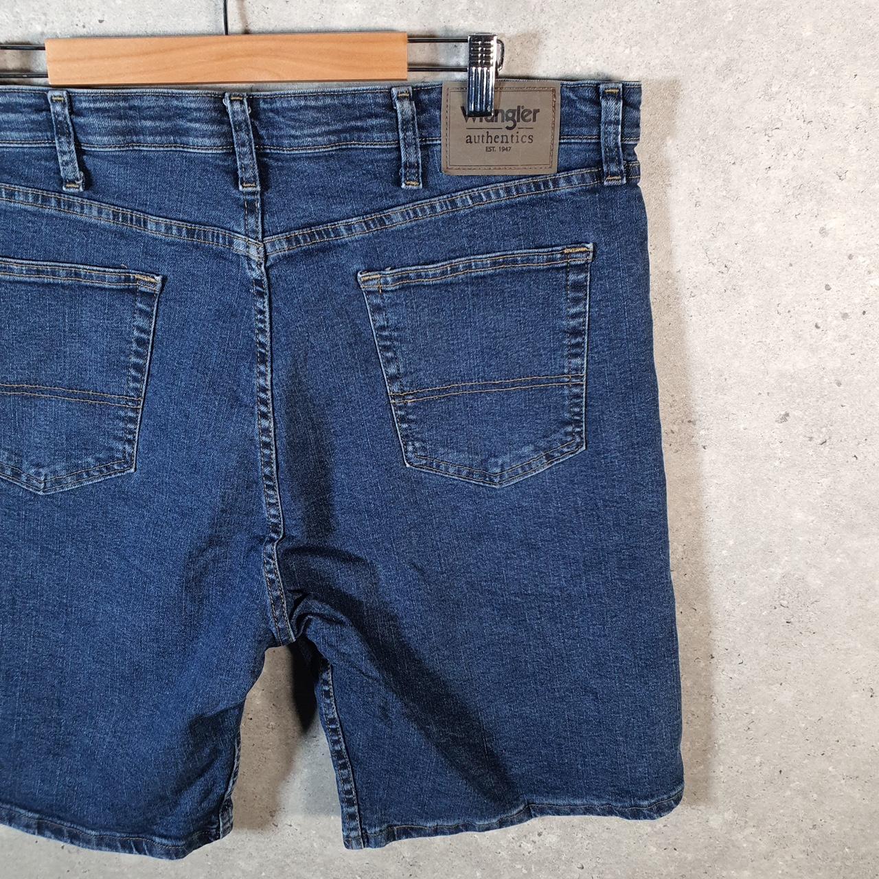 Vintage Wrangler Denim Shorts Jorts Cargo Men’s W38 Relaxed Blue Baggy Cotton