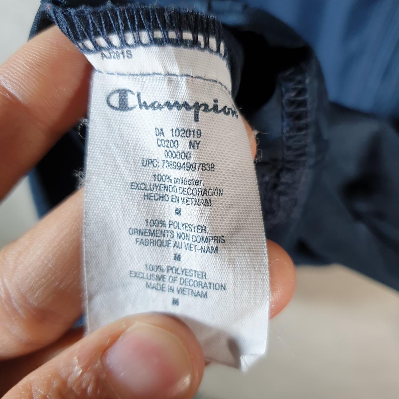 Vintage Champion Windbreaker Mens Medium Navy Blue 1/4 Zip
