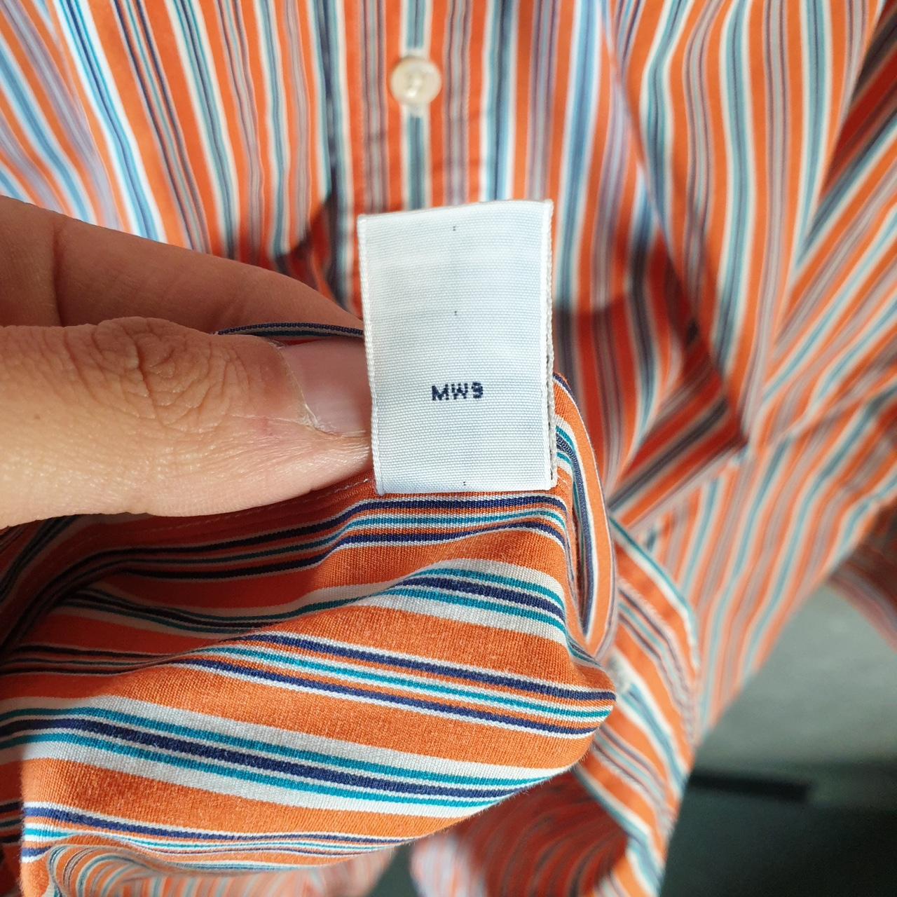 Vintage Ralph Lauren Button Down Shirt Men’s Medium Orange Striped Fit Cotton