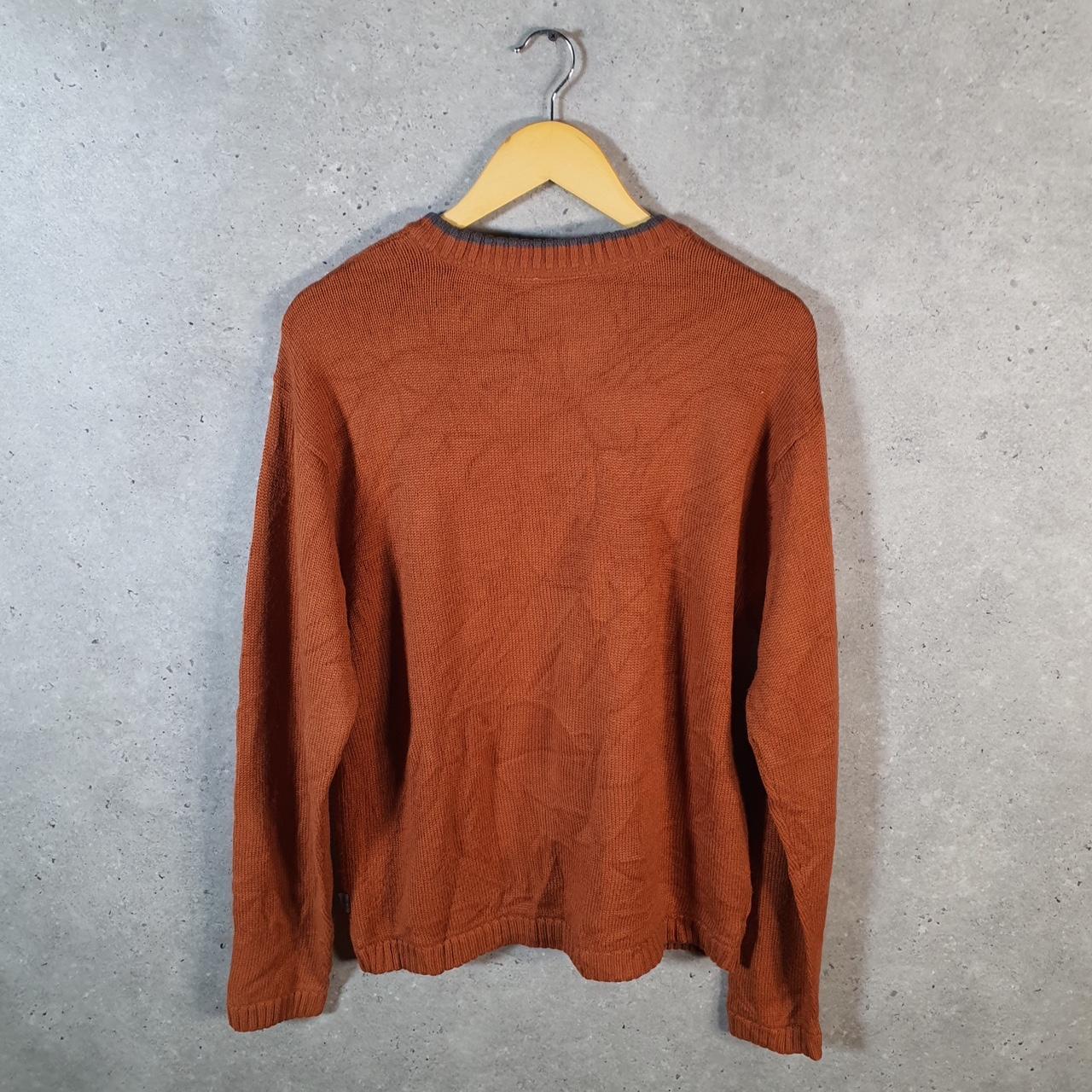 Vintage The North Face TNF Teddy Fleece Sweatshirt Mens Medium Orange Logo Winter