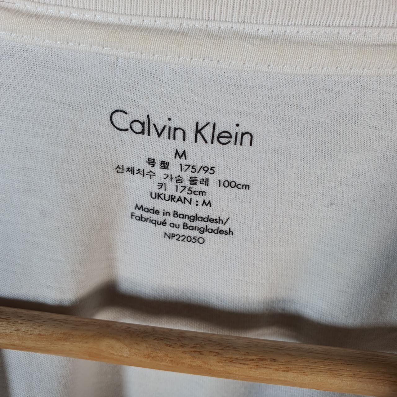 Vintage Calvin Klein Spellout Blank T Shirt Men’s Medium White Casual Sports