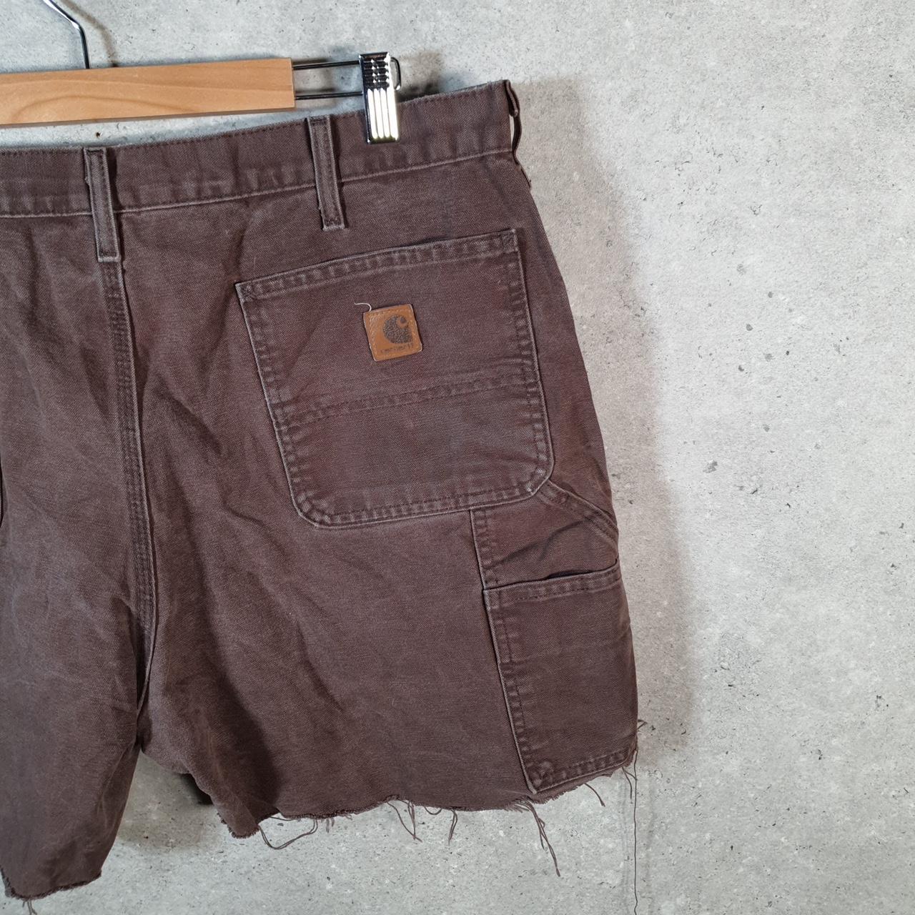 Vintage Carhartt Baggy Carpenter Shorts Jorts Cargo Men’s W38 Brown Dungaree Fit Workwear A4855