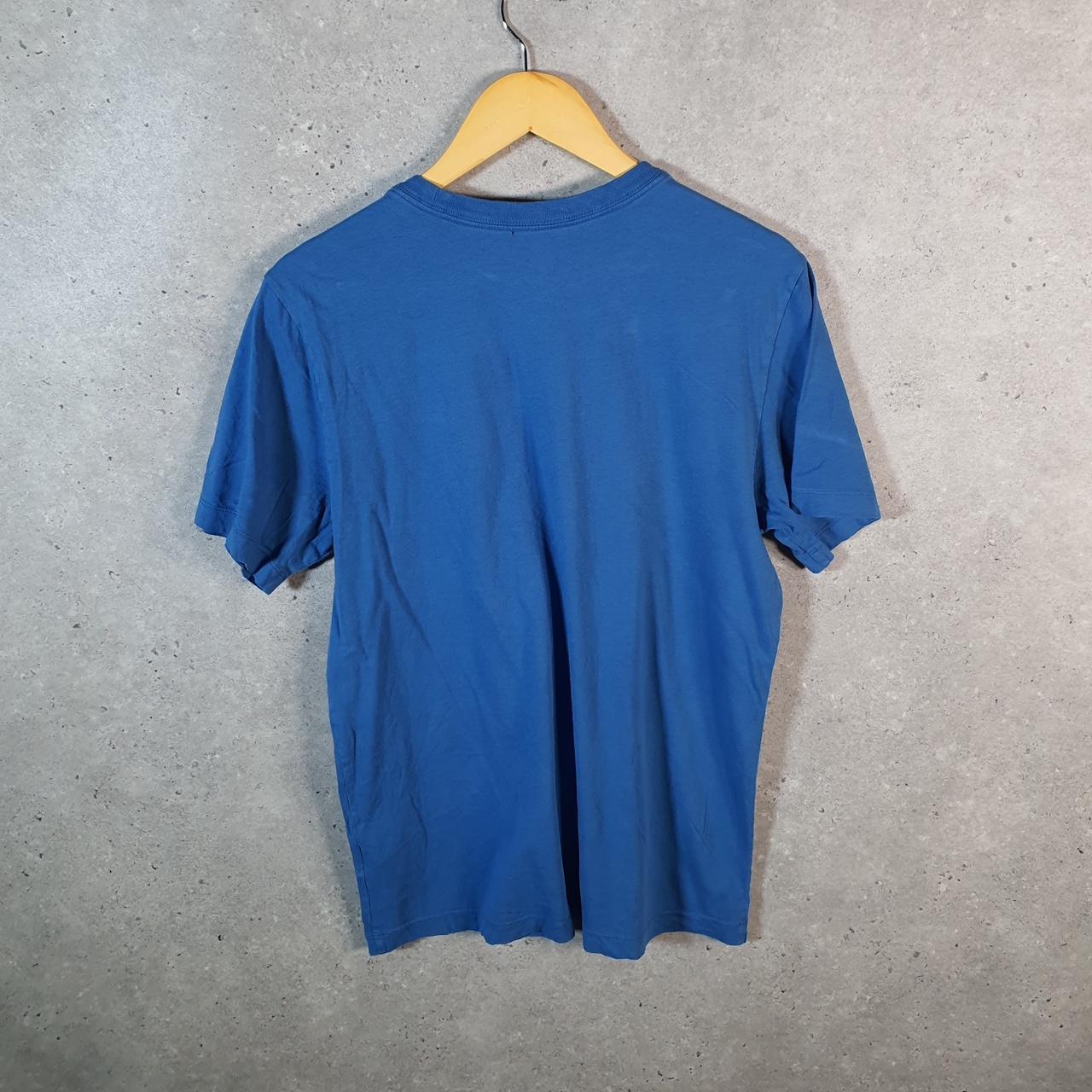 Vintage Nike Club T Shirt Shirt Men’s Small Blue Embroidered Logo Athletic C9761