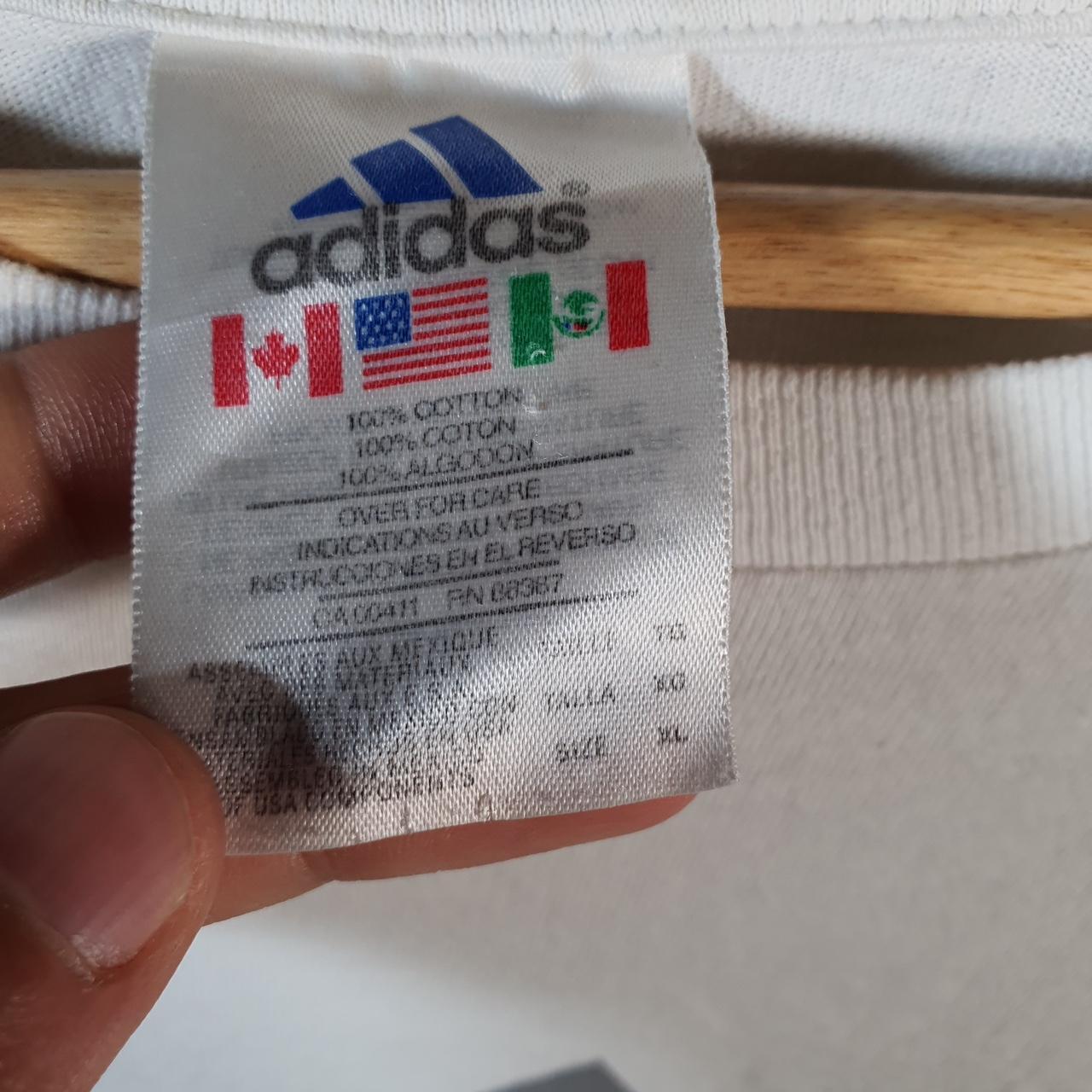 Vintage Adidas T Shirt Men’s XL White Three Stripes Logo Athletic