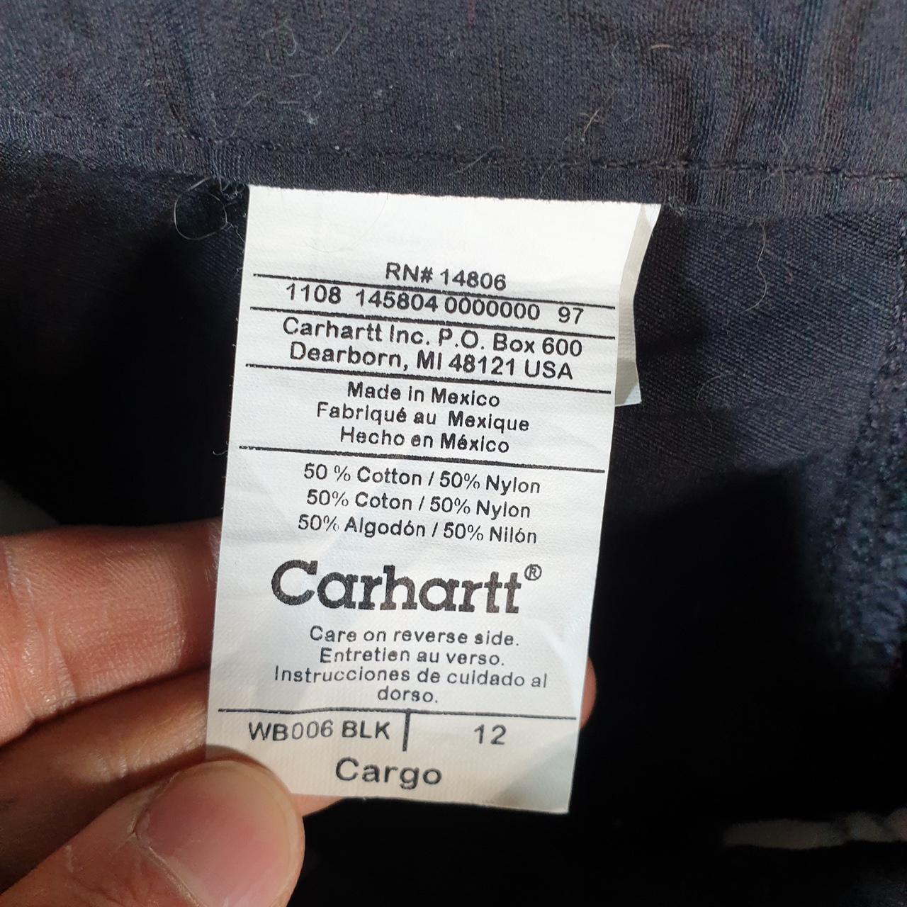 Vintage Carhartt Baggy Carpenter Shorts Jorts Cargo Womens W36 Black Relaxed Fit Workwear