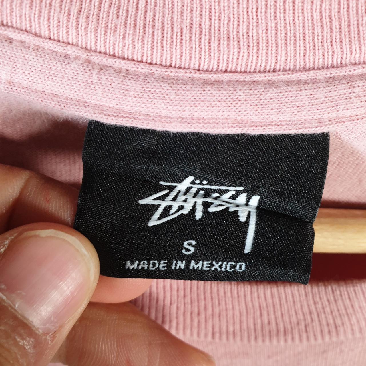 Vintage Stussy Spellout Skull Printed T Shirt Men’s Small Pink Graphic Short Sleeve Big Fish Vintage