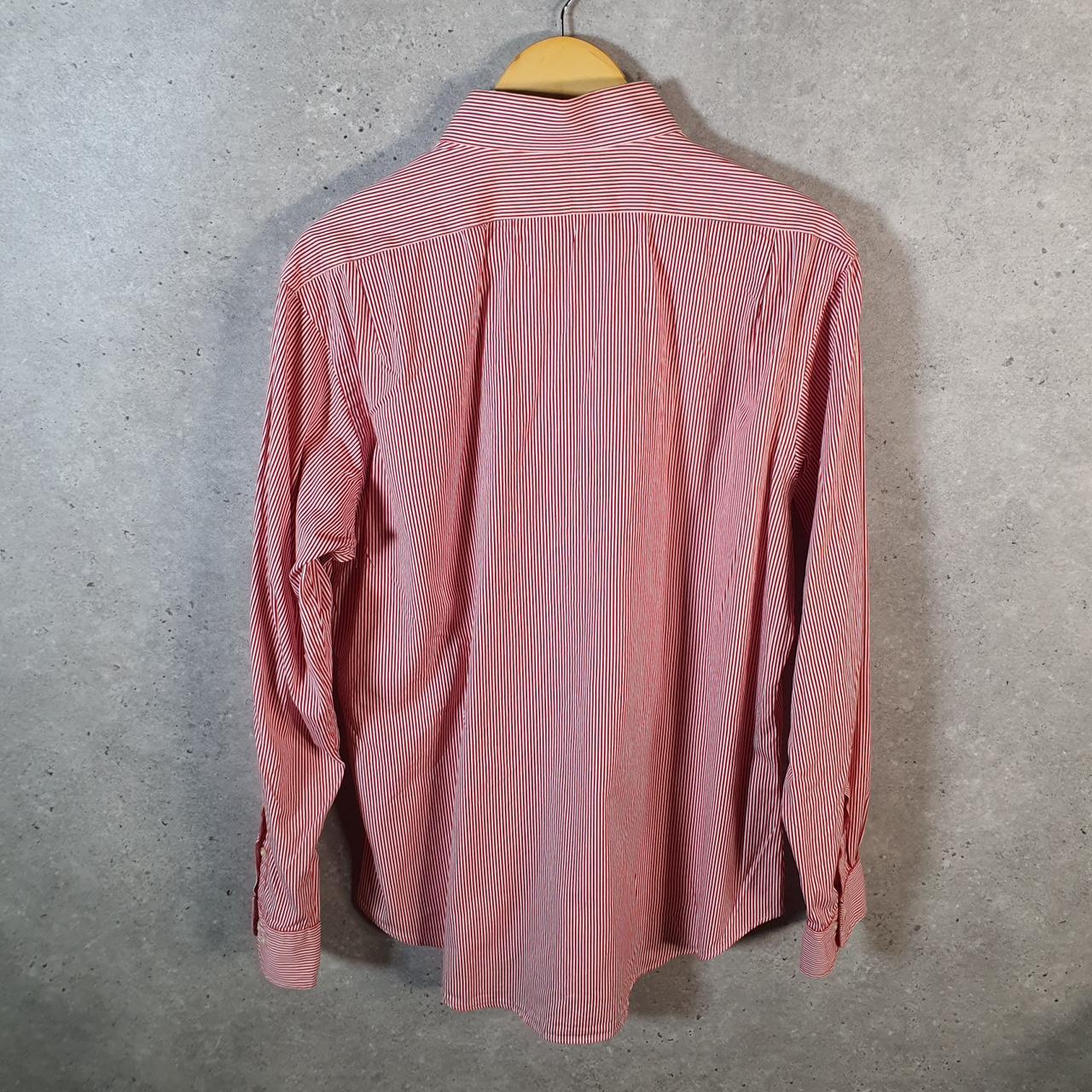 Vintage Ralph Lauren Button Down Shirt Men’s XL Red Striped Regent Custom Fit Cotton