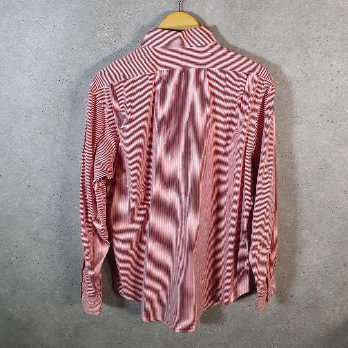 Vintage Ralph Lauren Button Down Shirt Men’s XL Red Striped Regent Custom Fit Cotton