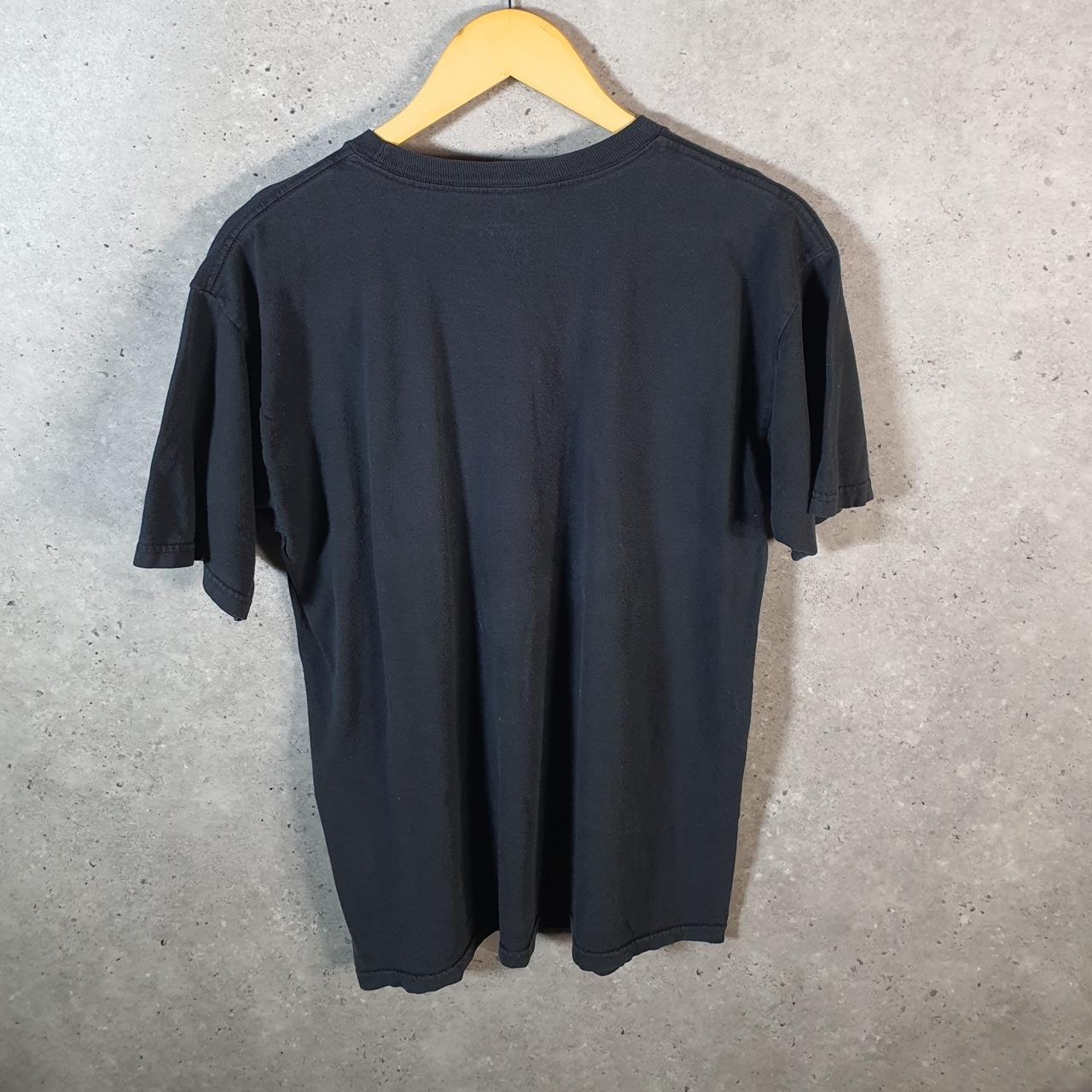 Vintage Adidas Spellout Trefoil Retro T Shirt Mens Medium Black Logo Athletic