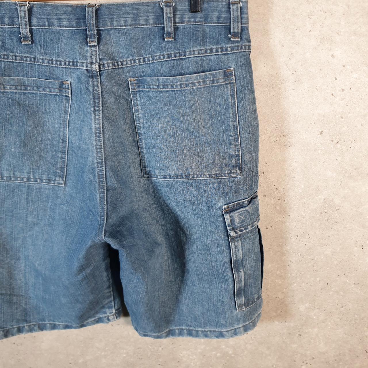 Vintage Wrangler Denim Shorts Jorts Cargo Men’s W34 Blue Baggy Cotton