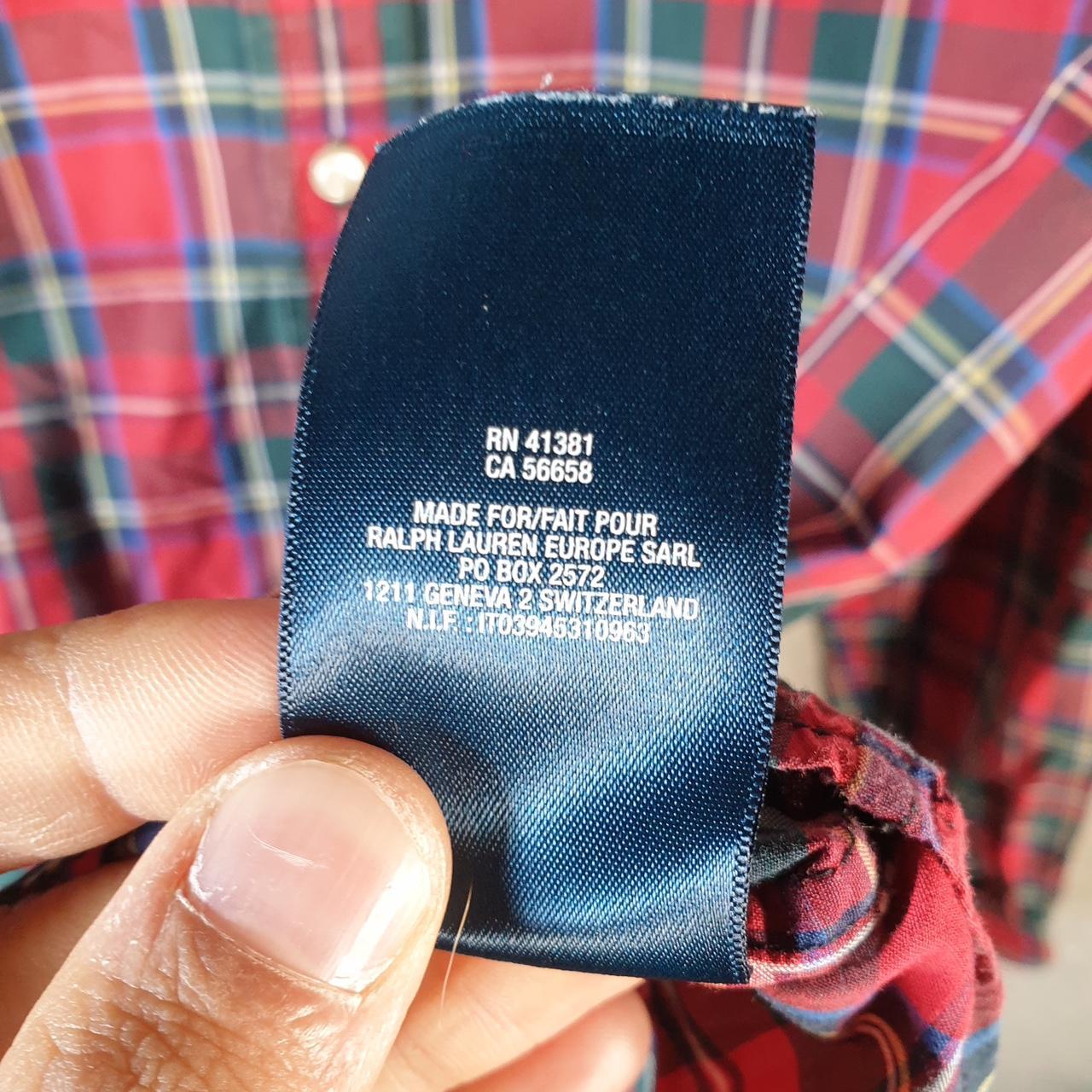 Vintage Ralph Lauren Button Down Shirt Womens XL Red Checkered Cotton Pony