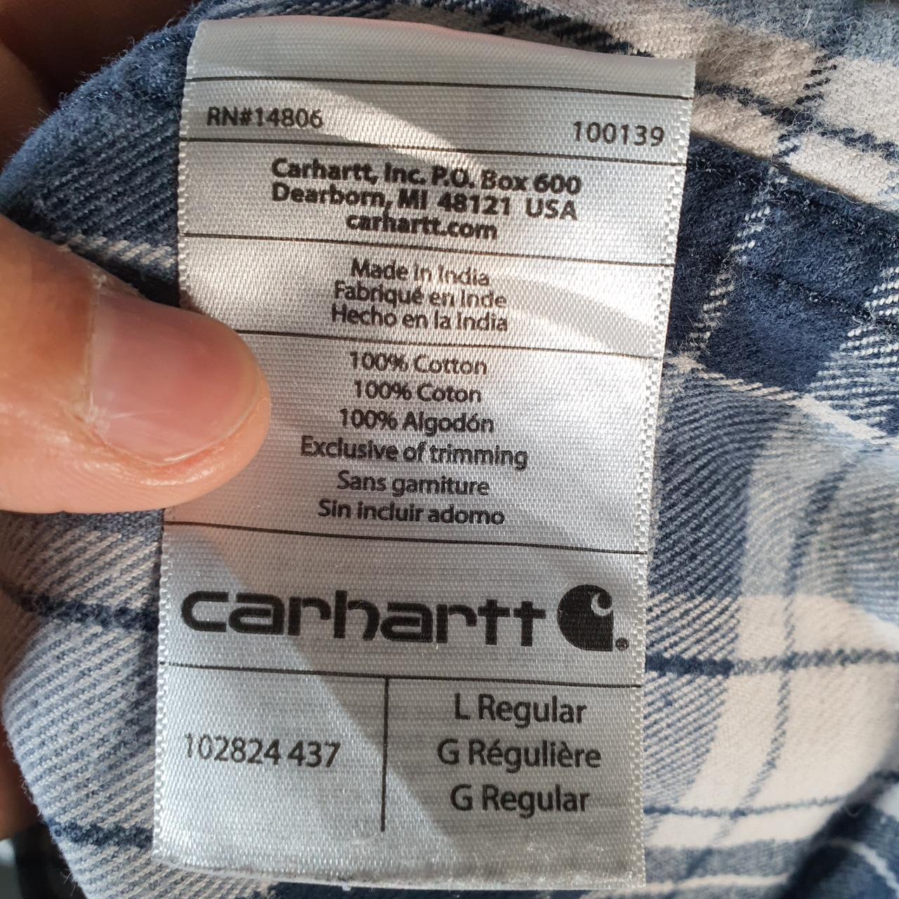 Vintage Carhartt Shirt Button Down Mens Large Blue Long Sleeve Utility Relaxed Fit