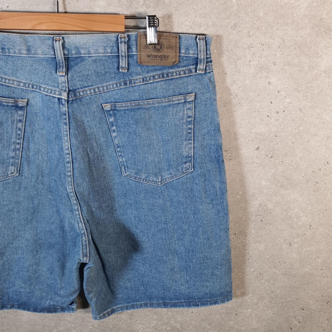 Vintage Wrangler Denim Shorts Jorts Cargo Men’s W40 Relaxed Blue Baggy Cotton