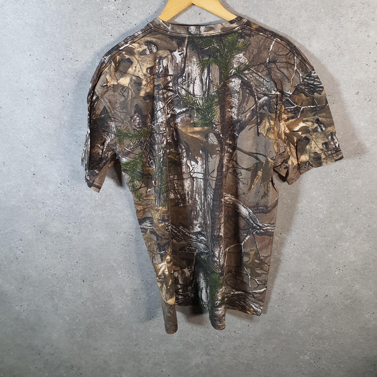 Vintage Russell Outdoors RealTree Camoflauge T Shirt Men’s XL Green Camo Short Sleeve