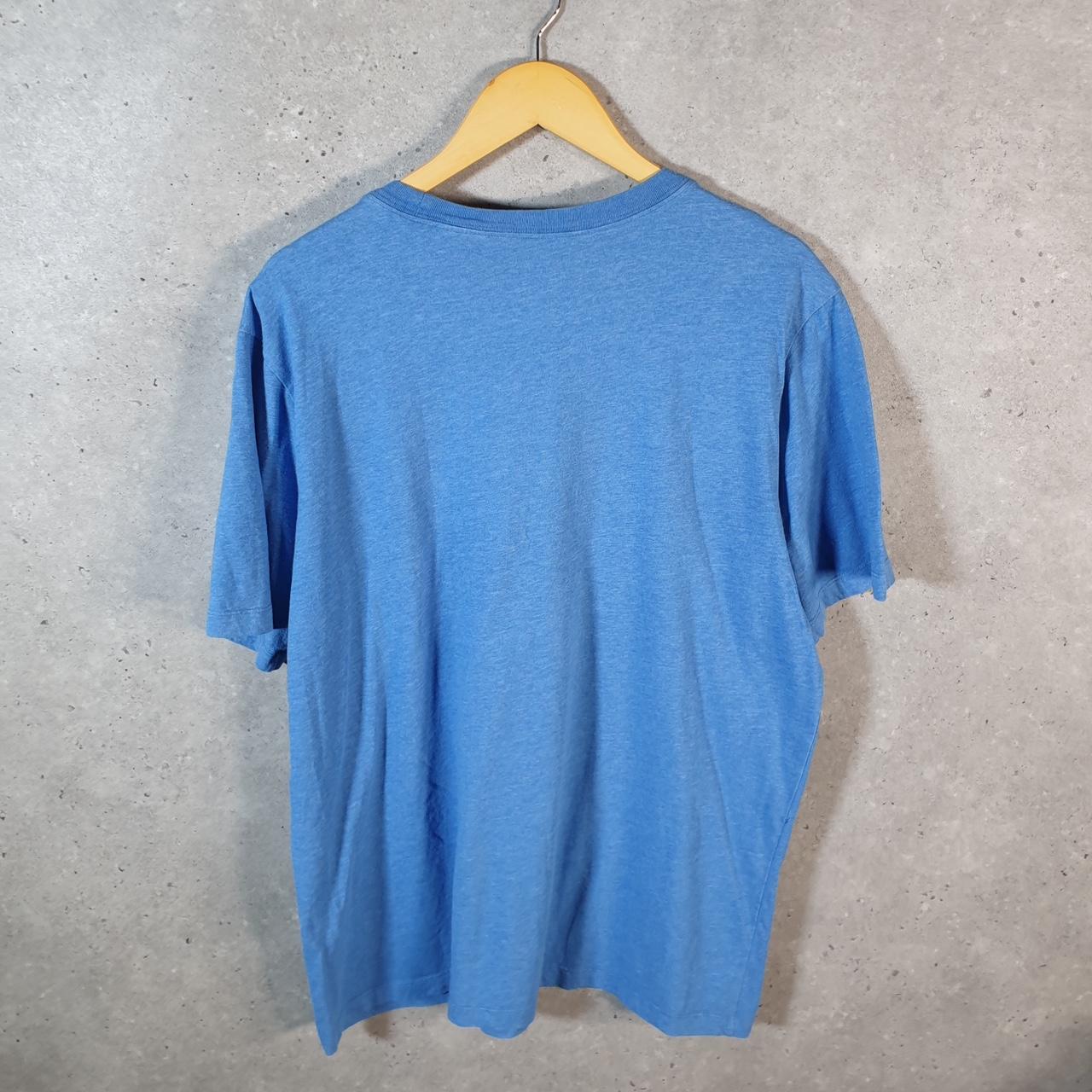 Vintage Nike Dri Fit T Shirt Men’s Medium Blue Logo Printed Swoosh Athletic