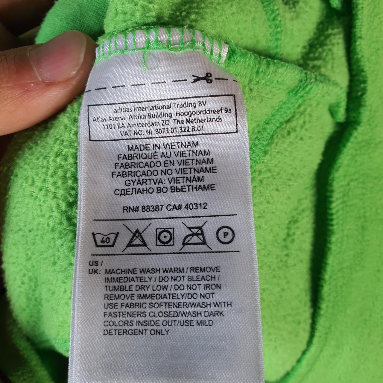 Vintage Adidas Full Zip Fleece Sweatshirt Womens UK10 Green Spellout Logo Winter