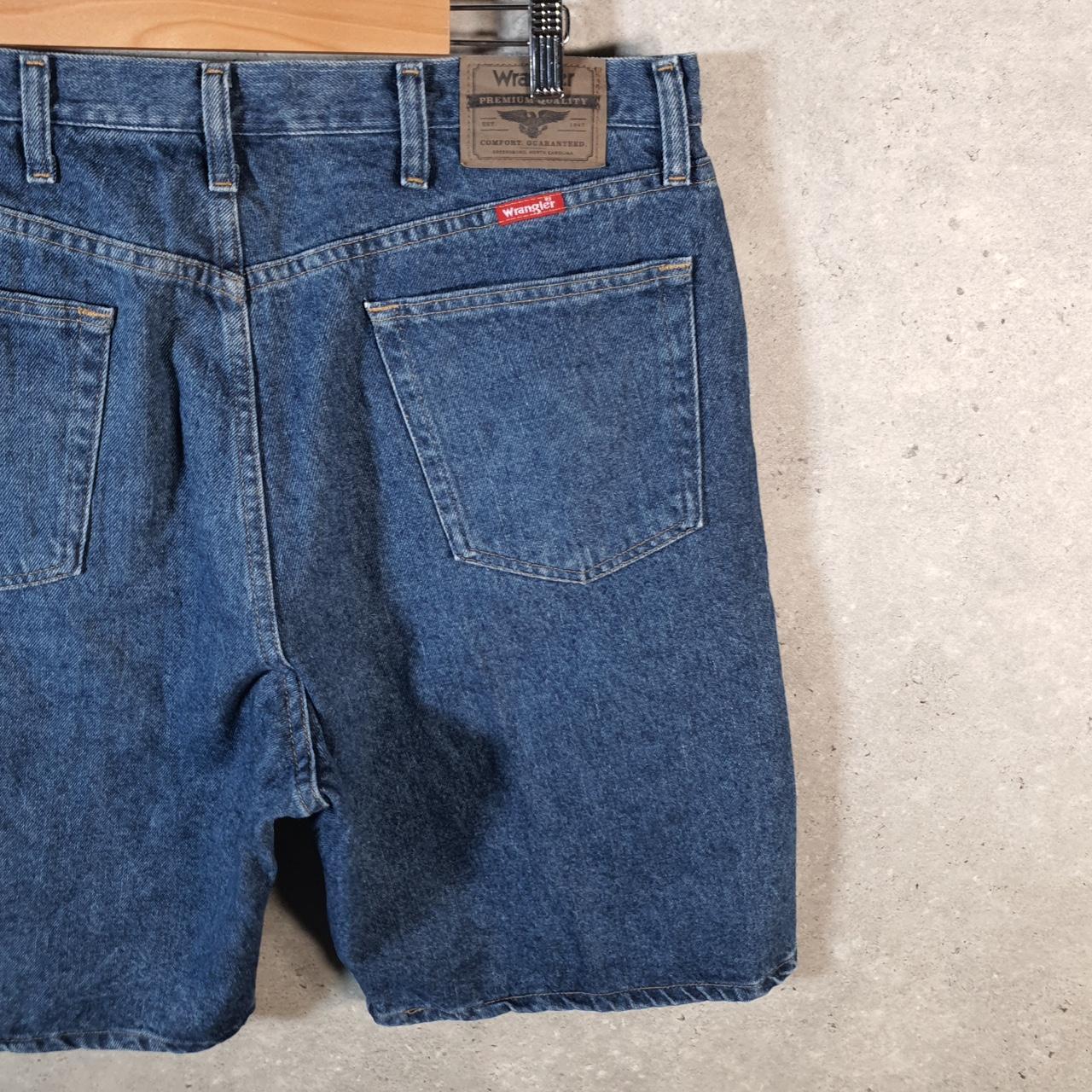 Vintage Wrangler Denim Shorts Jorts Cargo Men’s W38 Blue Baggy Cotton