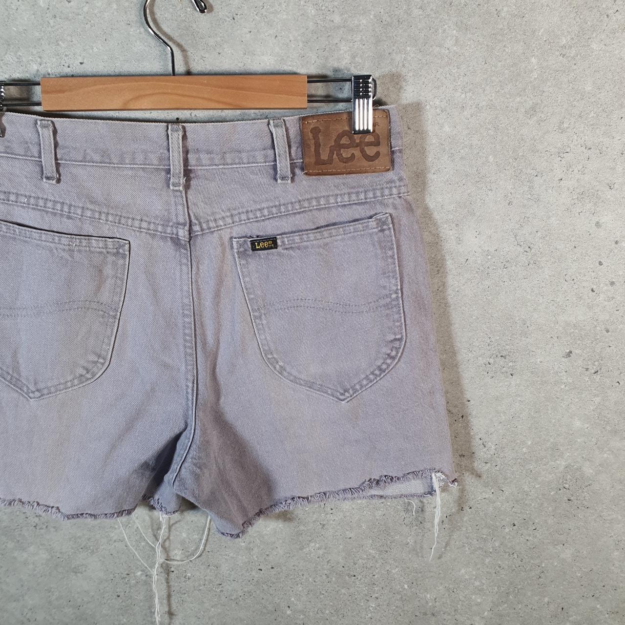 Vintage Lee Baggy Shorts Jorts Cargo Womens W30 Purple Denim Relaxed Cargo