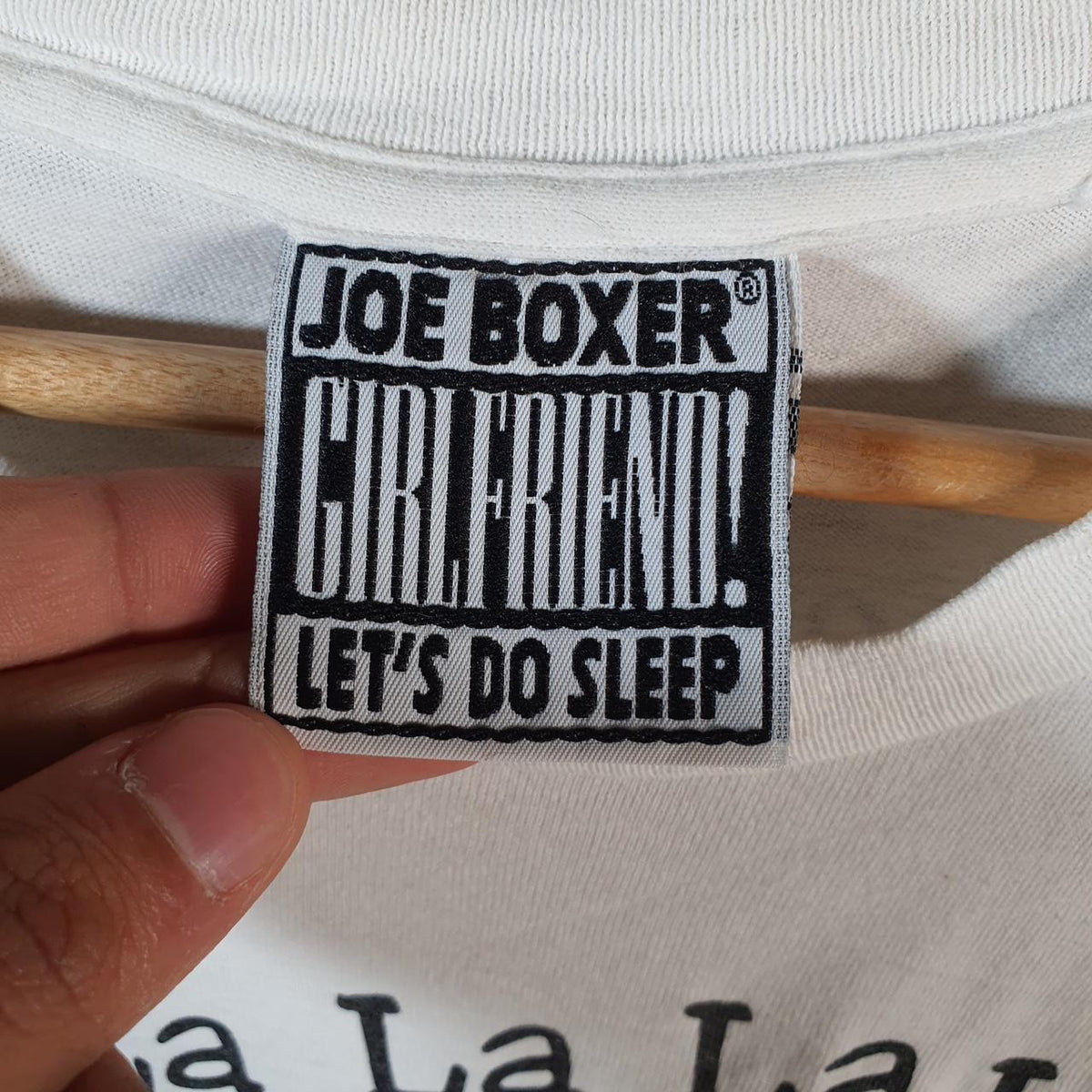 Vintage Joe Boxer Girlfriend Dog Singing 90s USA Single Stitch T Shirt Men’s Large White