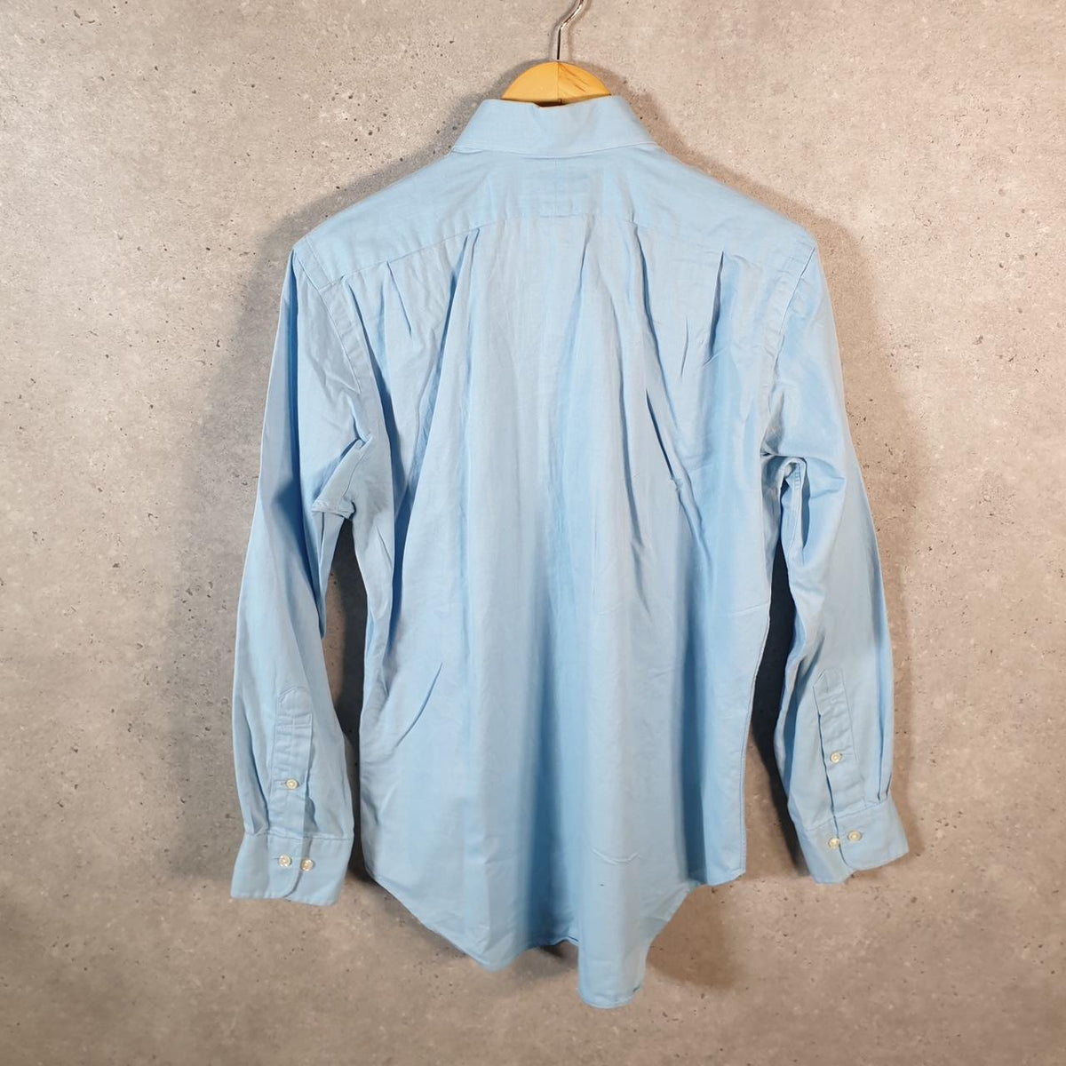 Vintage Ralph Lauren Button Down Shirt Men’s Medium Blue Striped Regent Classic Fit Cotton Big Fish Vintage