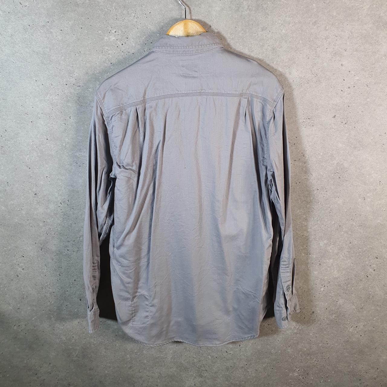 Vintage Carhartt FR Shirt Button Down Mens Medium Grey Chore Utility Relaxed - Big Fish Vintage