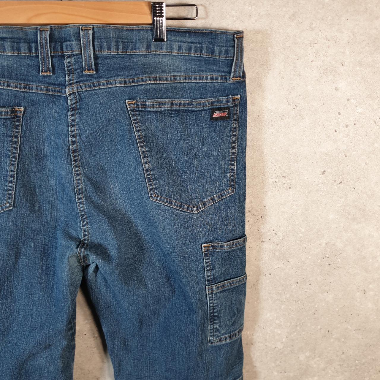 Vintage Dickies Baggy Denim Jean Shorts Jorts Cargo Mens W38 Blue Loose Fit