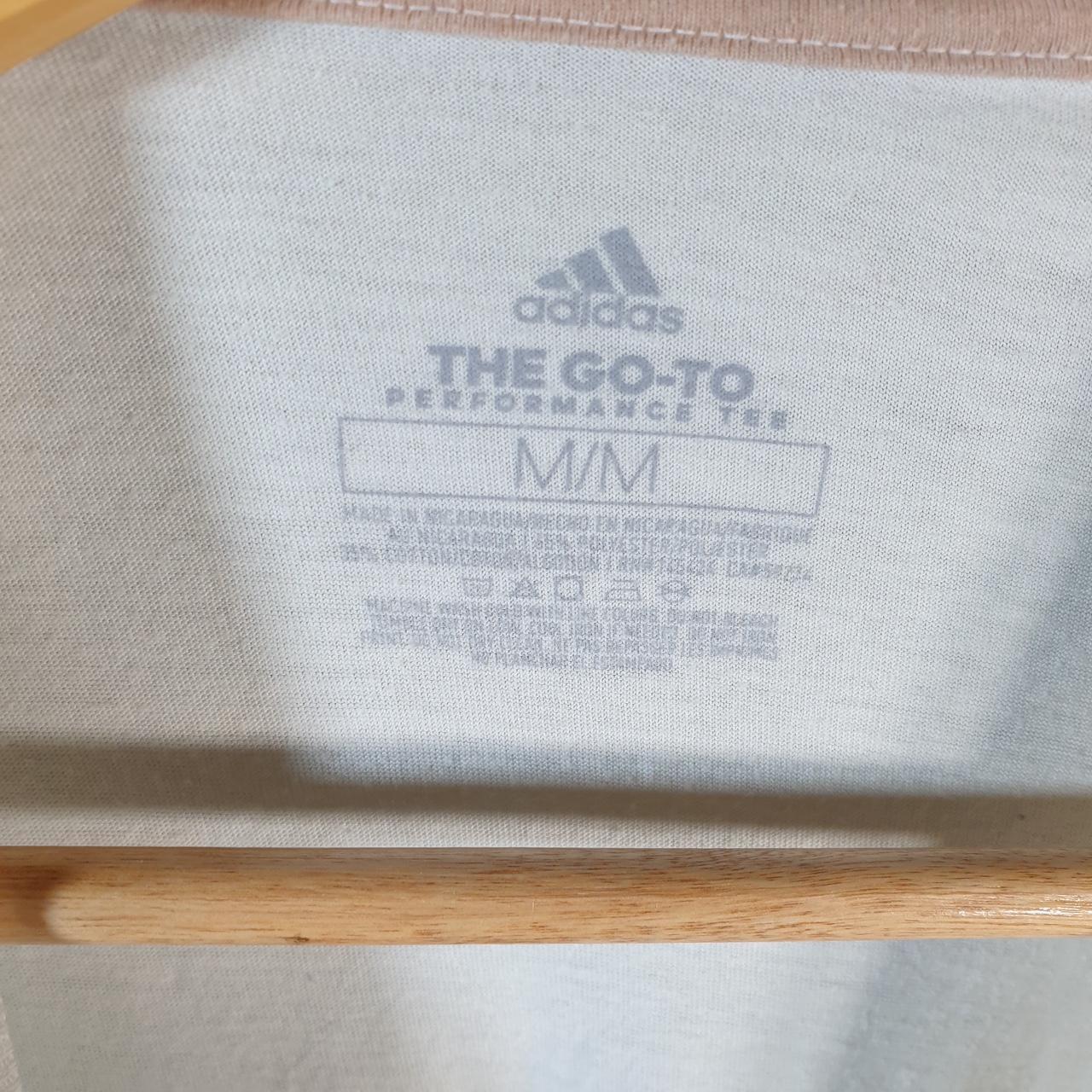 Vintage Adidas Go To Performance T Shirt Shirt Men’s Medium White Three Stripes Logo Athletic C9869
